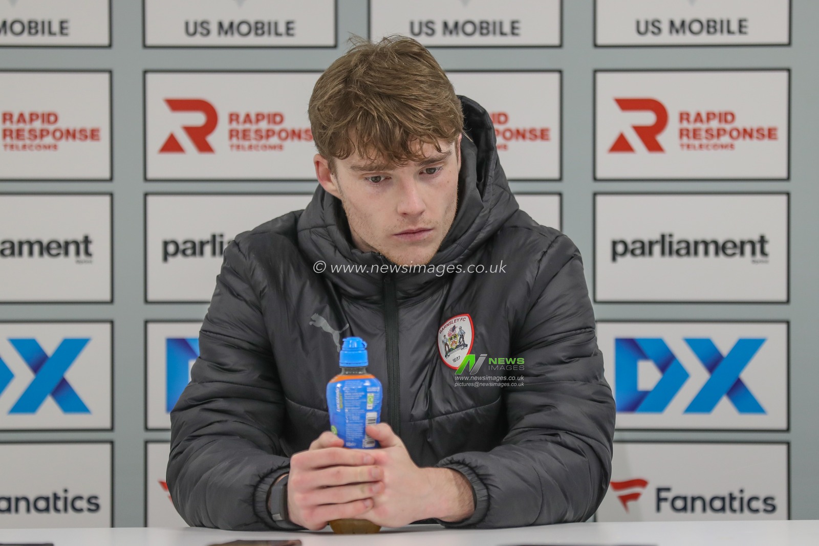 Luca Connell of Barnsley speaks at the post match press conference during the Sky Bet League 1 match Barnsley vs Cheltenham Town at Oakwell, Barnsley, United Kingdom, 16th March 2024

(Photo by Alfie Cosgrove/News Images)