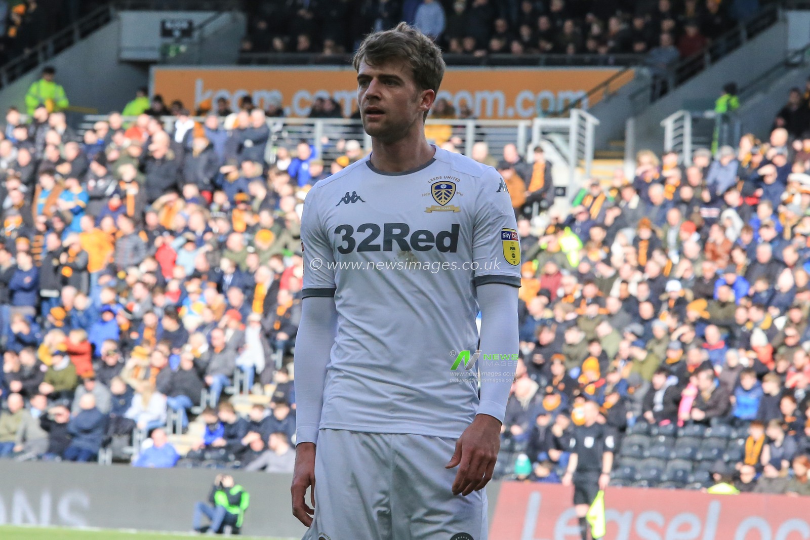29th February 2020, KCOM Stadium, Hull, England; Sky Bet Championship, Hull City v Leeds United : match image Patrick Bamford (9) of Leeds United