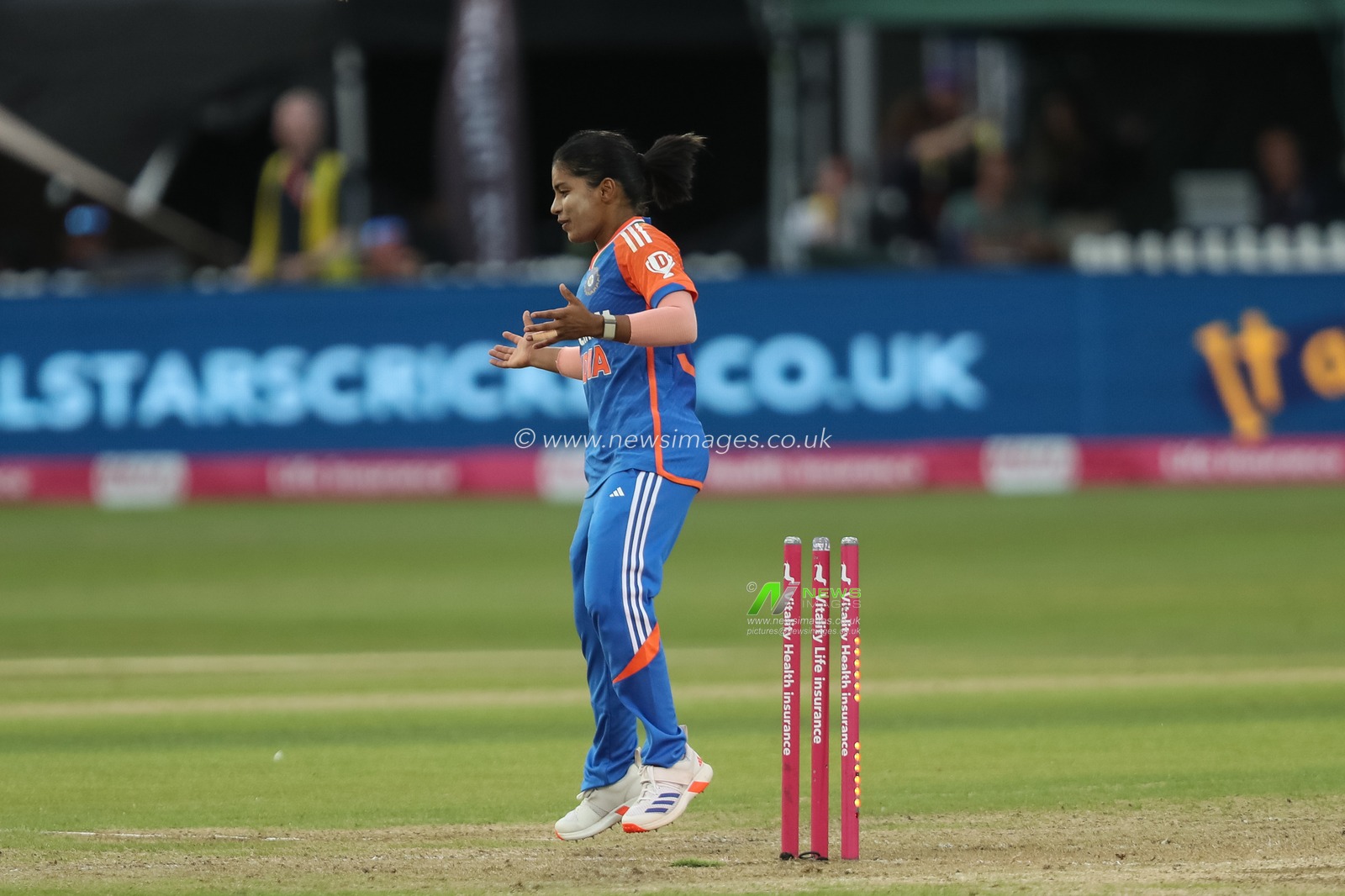 Amanjot Kaur of India during the 2nd Vitality IT20 England Women vs India Women at Seat Unique Stadium, Bristol, United Kingdom, 1st July 2025

(Photo by Izzy Poles/News Images)