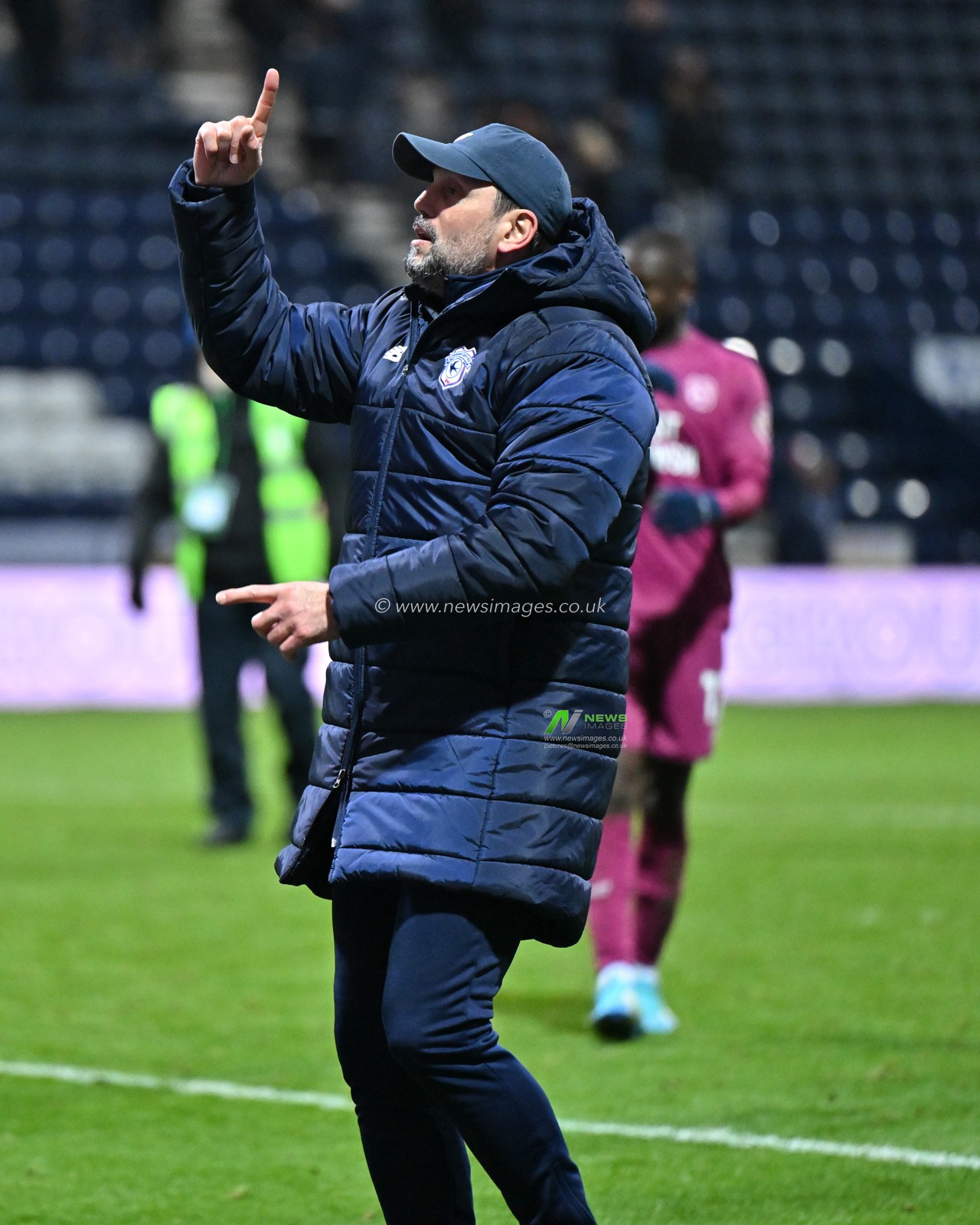 Erol Bulut manager of Cardiff City Association Football Club celebrates the full time result, during the Sky Bet Championship match Preston North End vs Cardiff City at Deepdale, Preston, United Kingdom, 25th November 2023

(Photo by Cody Froggatt/News Images)