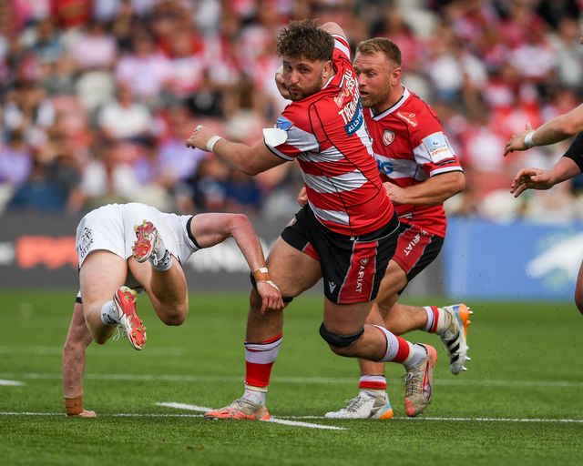 Will Trenholm of Gloucester Rugby breaks the line during the Gallagher Premiership match Gloucester vs Exeter at Kingsholm Stadium, Gloucester, United Kingdom on 26 April 2026

(Photo by Alex Williamson/News Images)