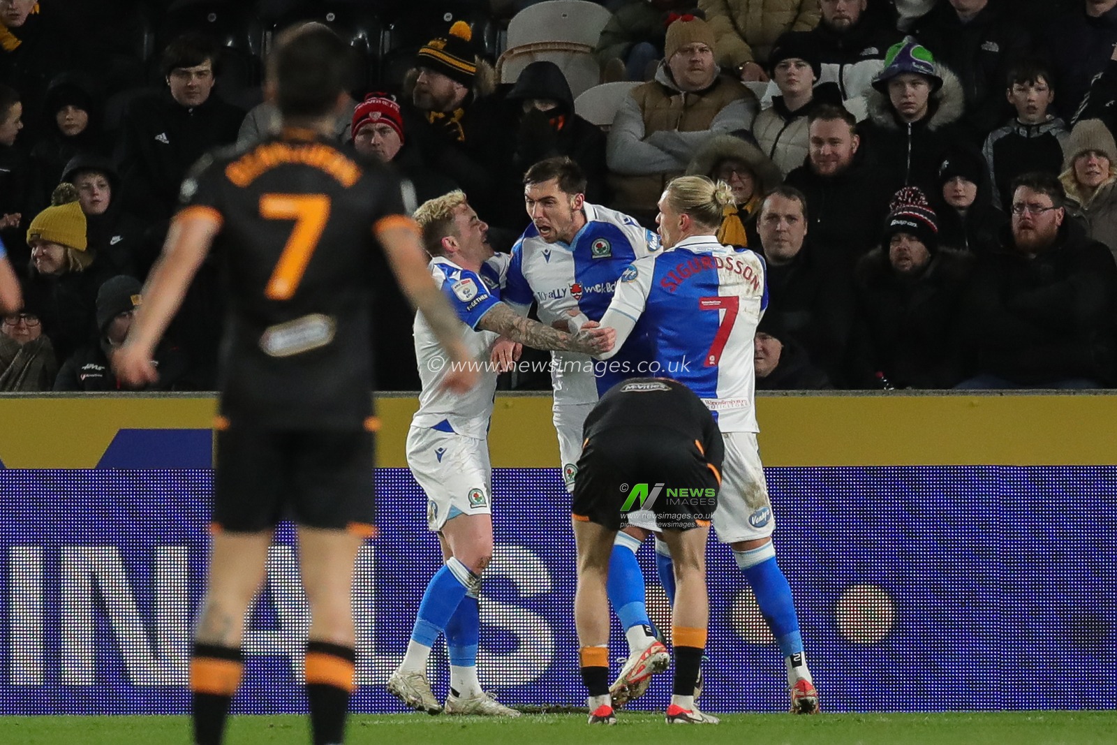 Harry Pickeringcelebrates his goal and makes the score 2-2 during the Sky Bet Championship match Hull City vs Blackburn Rovers at MKM Stadium, Hull, United Kingdom, 29th December 2023

(Photo by James Heaton/News Images)