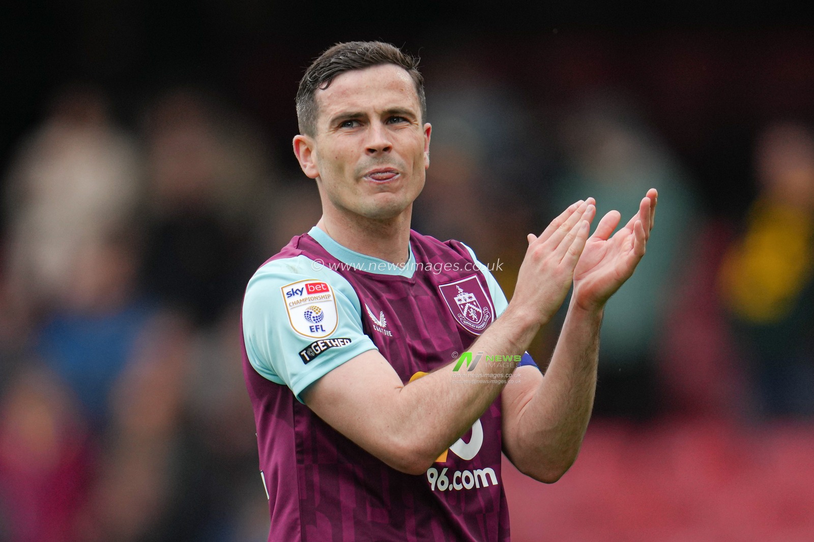 Josh Cullen of Burnley during the Sky Bet Championship match Watford vs Burnley at Vicarage Road, Watford, United Kingdom, 18th April 2025

(Photo by Harvey Murphy/News Images)