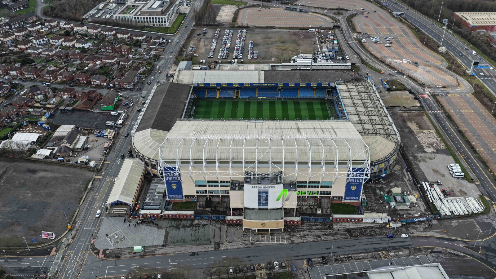 An aerial view of Elland Road during the Premier League match Leeds United vs Manchester City at Elland Road, Leeds, United Kingdom on 28 February 2026

(Photo by Mark Cosgrove/News Images)