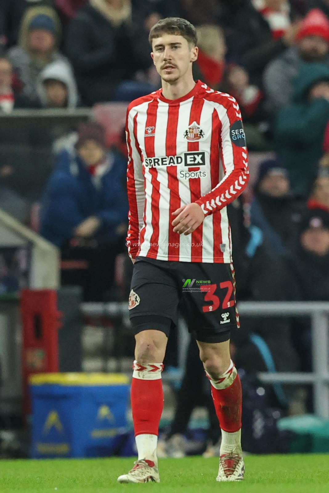 Trai Hume of Sunderland during the Sky Bet Championship match Sunderland vs Luton Town at Stadium Of Light, Sunderland, United Kingdom, 12th February 2025

(Photo by Alfie Cosgrove/News Images)