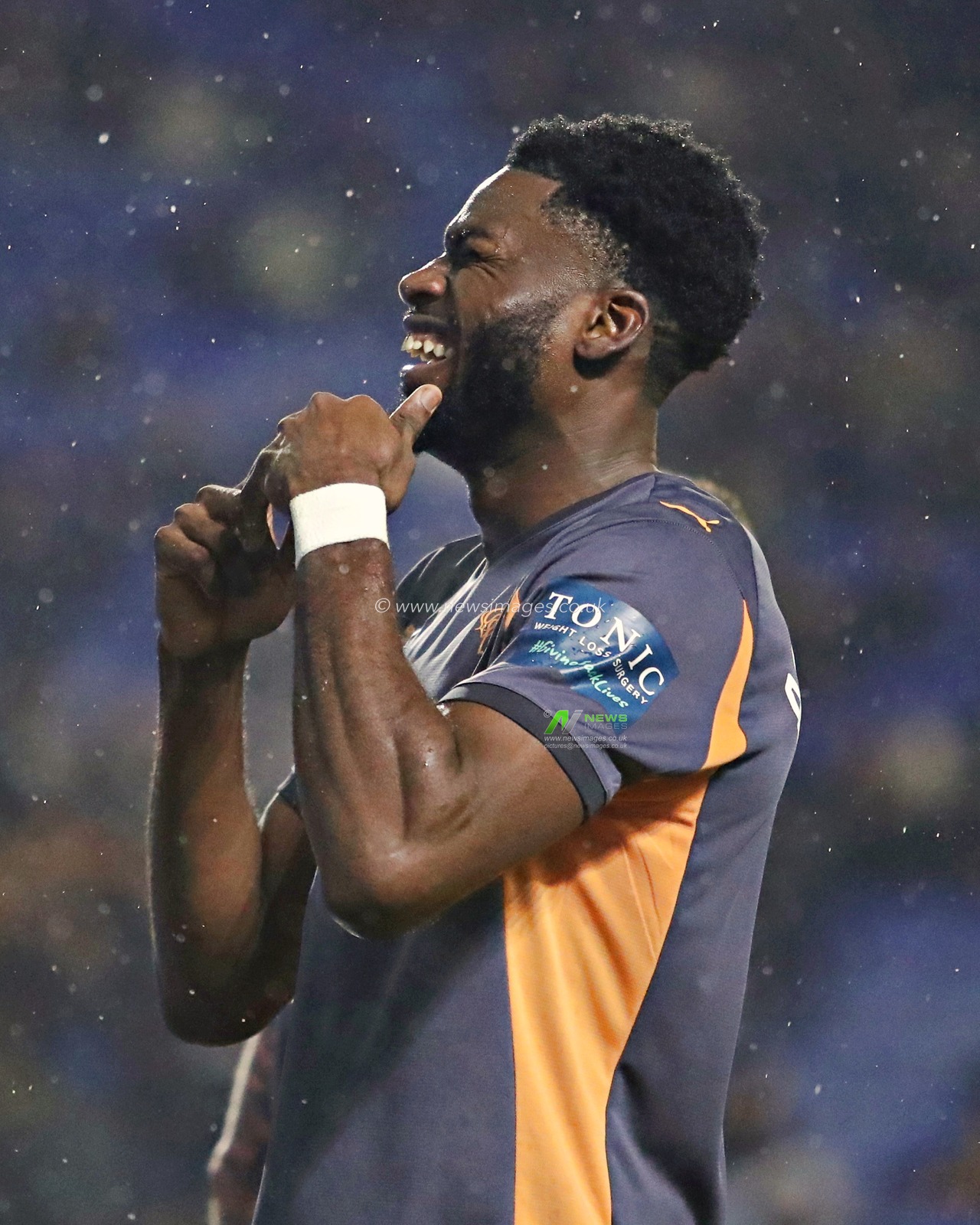 Patrick Agyemang of Derby County celebrates his second goal during the Sky Bet Championship match Sheffield Wednesday vs Derby County at Hillsborough, Sheffield, United Kingdom, 15th December 2025(Photo by Sam Eaden/News Images)*** GER AUT SUI OUT ***