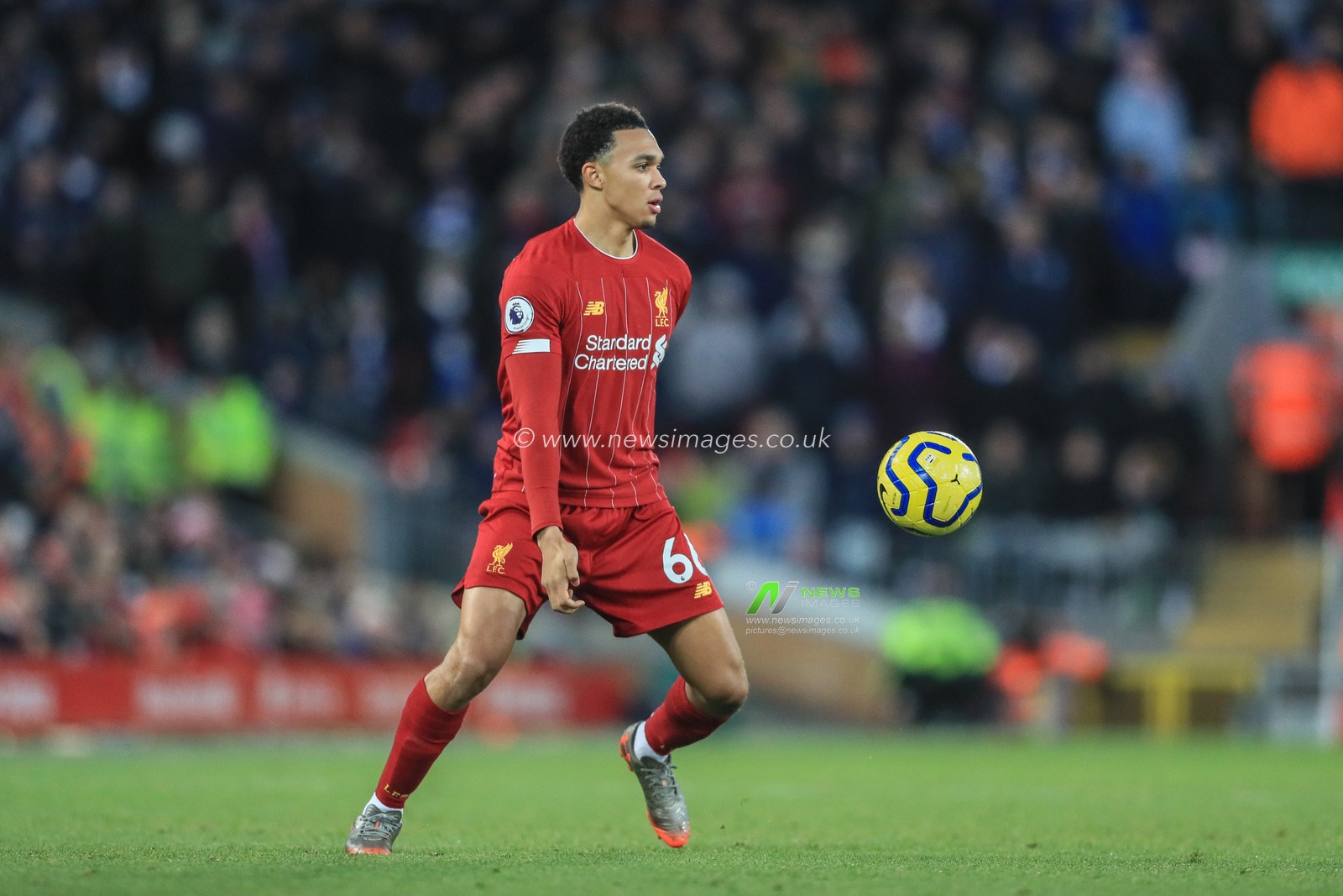 30th November 2019, Anfield, Liverpool, England; Premier League, Liverpool v Brighton and Hove Albion : Trent Alexander-Arnold (66) of Liverpool in action during the game 

Credit: Mark Cosgrove/News Images