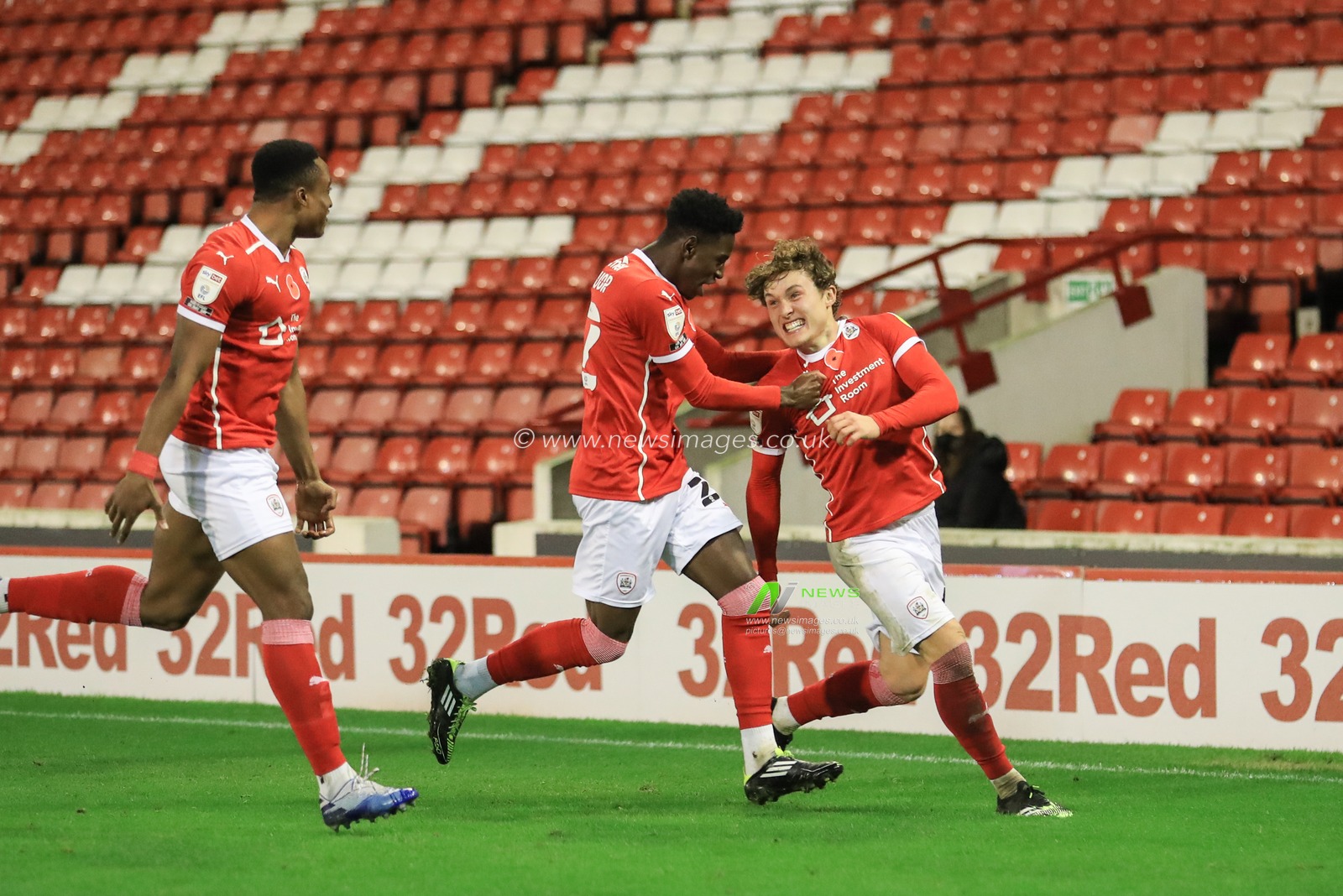 Callum Styles #4 of Barnsley celebrates his goal to make it 1-0