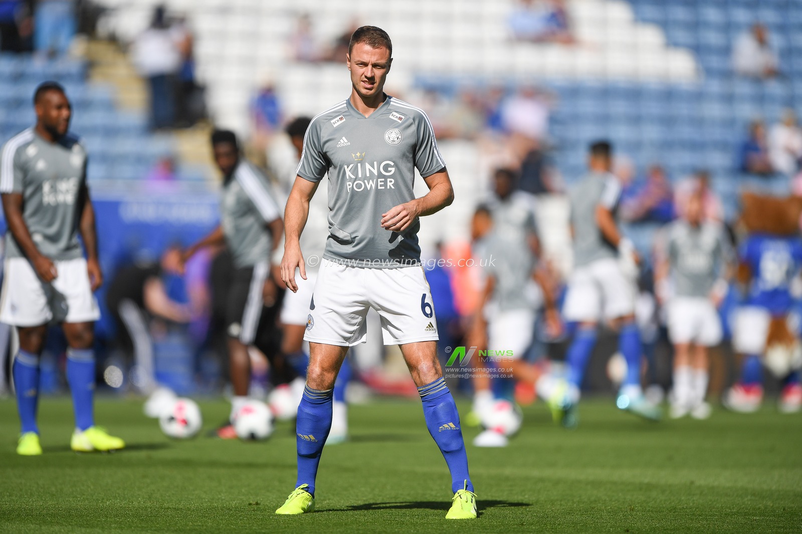 21st September 2019, King Power Stadium, Leicester, England ; Premier League Football, Leicester City vs Tottenham Hotspur : Jonny Evans (6) of Leicester City warms up 


Credit: Jon Hobley/News Images

English Football League images are subject to DataCo Licence