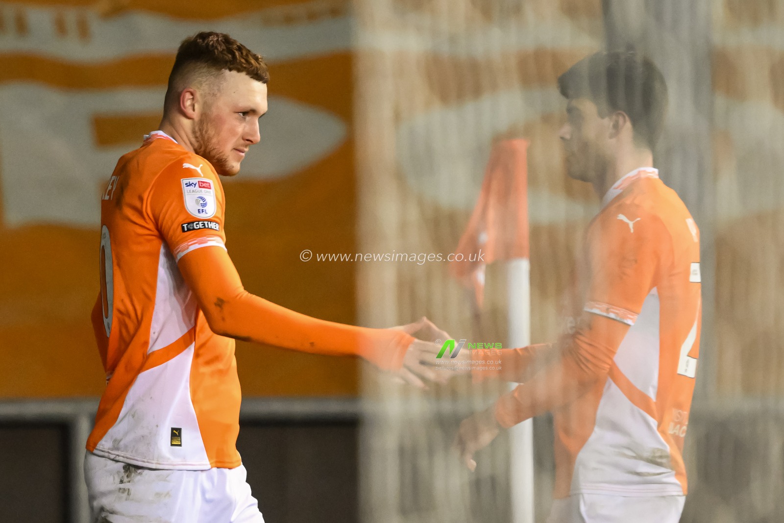 Sonny Carey of Blackpool celebrates his goal to make it 2-1 during the Sky Bet League 1 match Blackpool vs Cambridge United at Bloomfield Road, Blackpool, United Kingdom, 11th March 2025

(Photo by Craig Thomas/News Images)