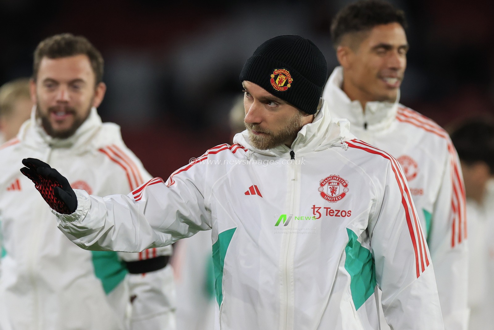 Christian Eriksen #14 of Manchester United warms up for the game ahead of the Premier League match Sheffield United vs Manchester United at Bramall Lane, Sheffield, United Kingdom, 21st October 2023

(Photo by Conor Molloy/News Images)