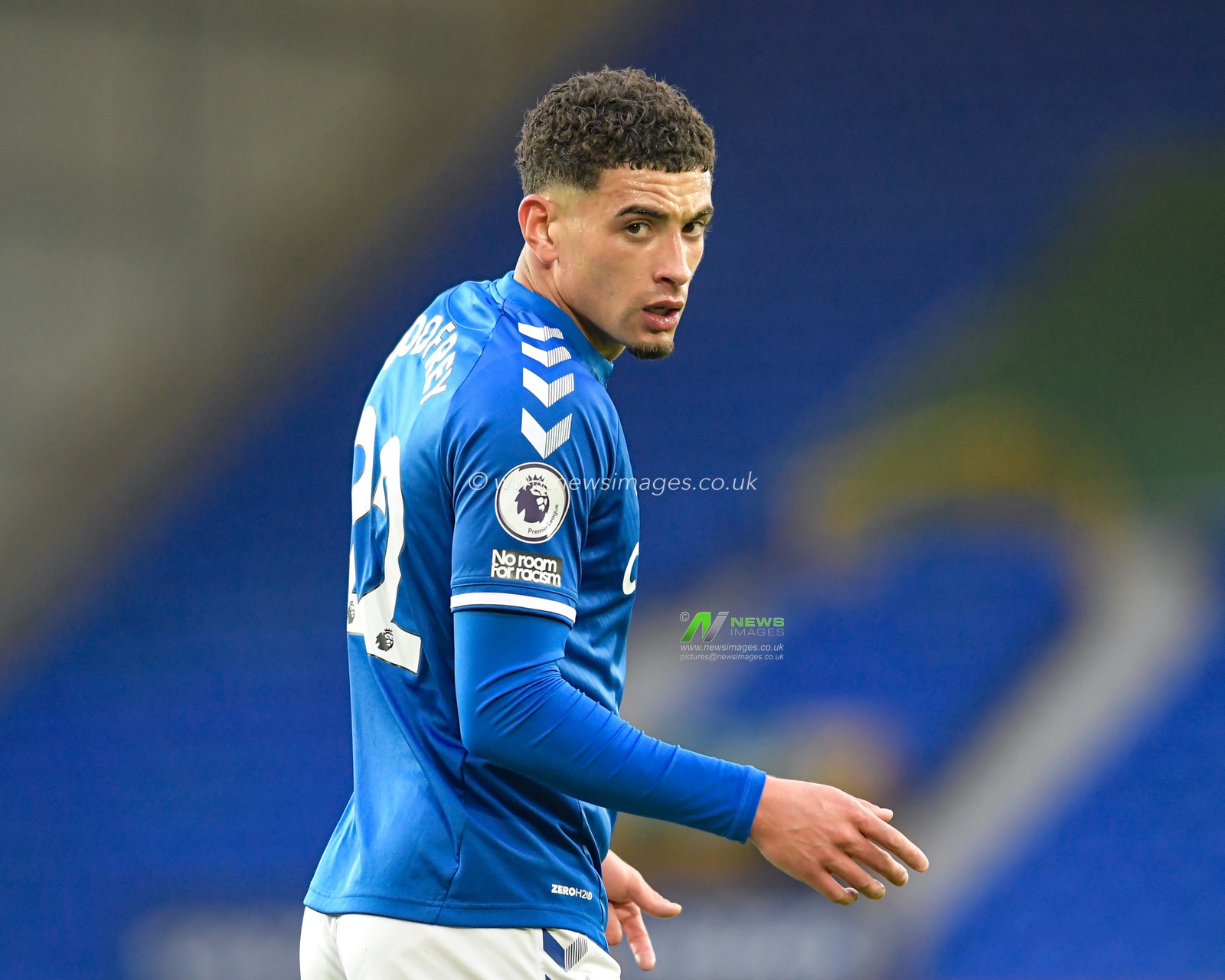 Ben Godfrey #22 of Everton in action during the game