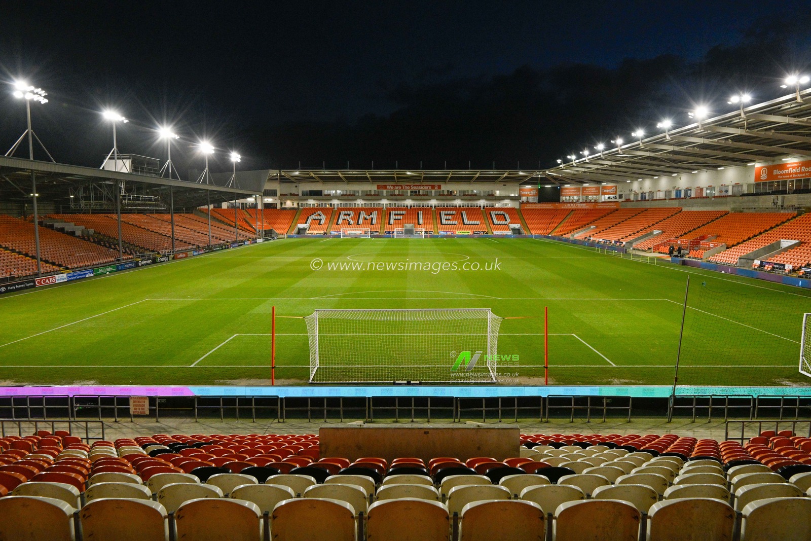 A general view of Bloomfield Road ahead of the match, during the Emirates FA Cup Second Round match Blackpool vs Forest Green Rovers at Bloomfield Road, Blackpool, United Kingdom, 19th December 2023

(Photo by Cody Froggatt/News Images)