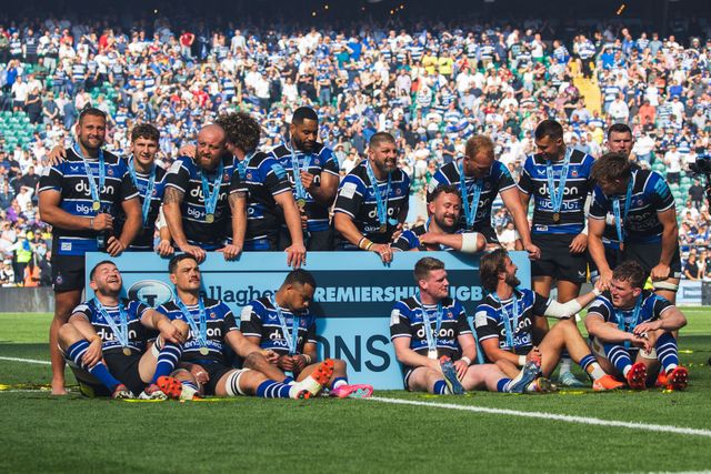 Bath are crowned champions after the Gallagher Premiership Play-off Final 2025 Bath Rugby v Leicester Tigers at Allianz Stadium, Twickenham, United Kingdom, 14th June 2025

(Photo by Craig Evans/News Images)