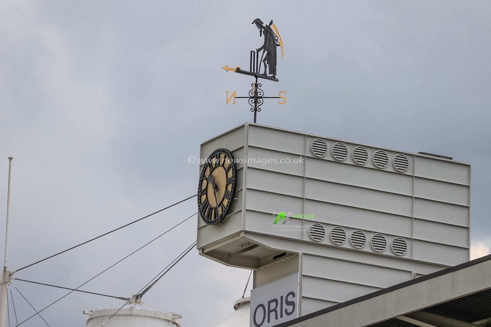 The clock tower and wind vane at Lords