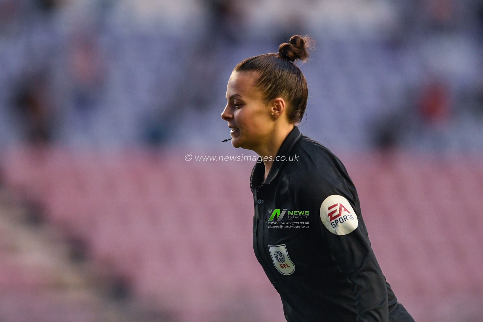 Assistant referee Lisa Rashid in action during the game
