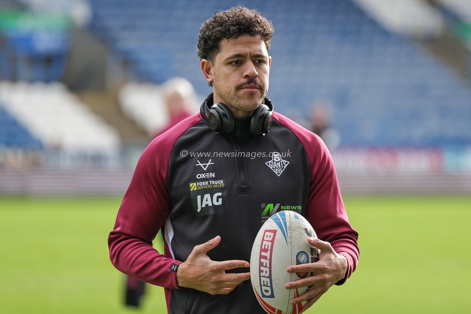 Jacob Gagai of Huddersfield Giants arrives during the Betfred Super League Round 2 match Huddersfield Giants vs Wakefield Trinity at Accu Stadium, Huddersfield, United Kingdom on 22 February 2026

(Photo by Mark Cosgrove/News Images)