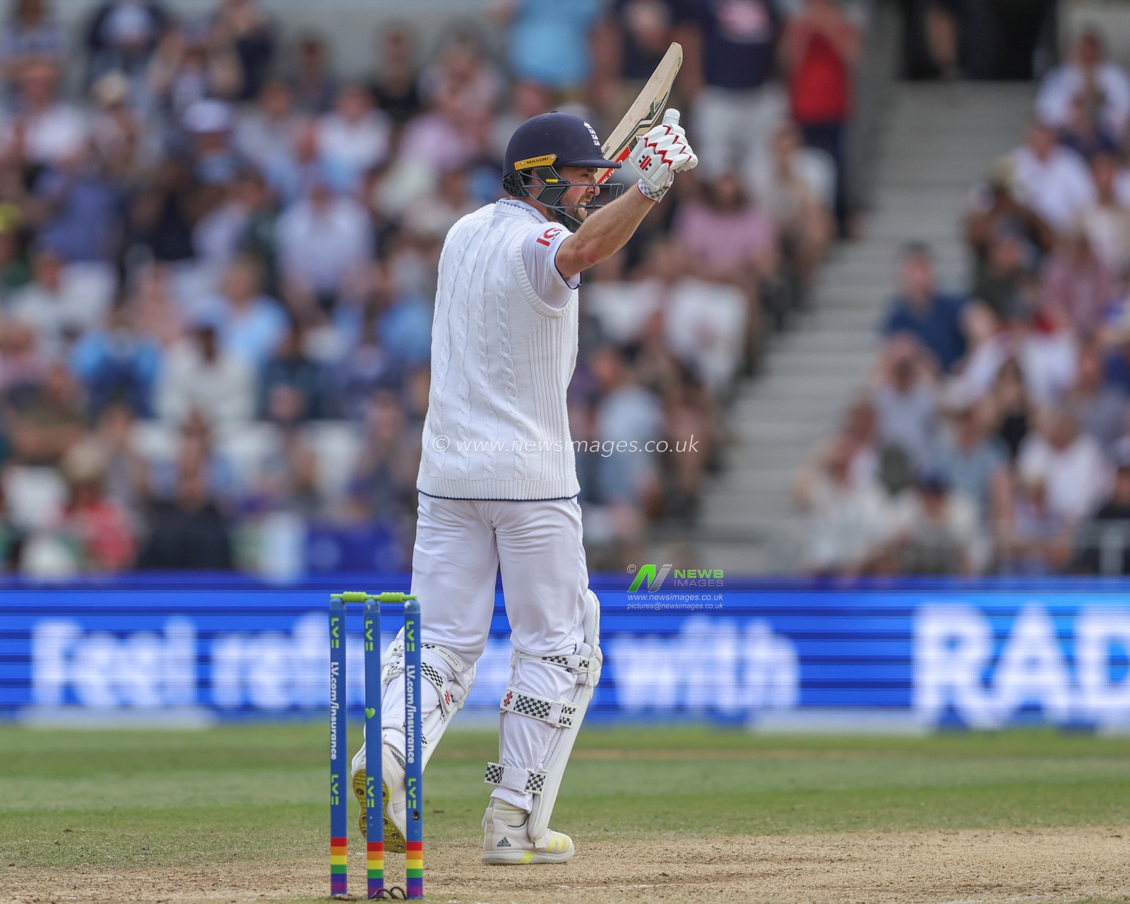 Chris Woakes of England hits the ball for four runs to win the game during the LV= Insurance Ashes Third Test Series Day 4 England vs Australia at Headingley Stadium, Leeds, United Kingdom, 9th July 2023

(Photo by Mark Cosgrove/News Images)