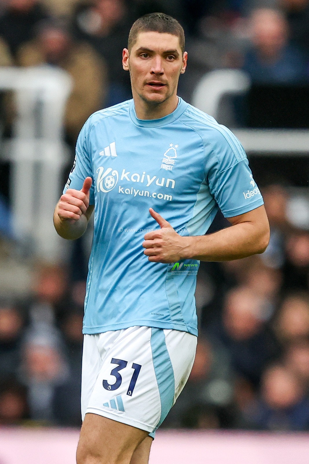 Nikola Milenkovic of Nottingham Forest in action during the Premier League match Newcastle United vs Nottingham Forest at St. James's Park, Newcastle, United Kingdom, 23rd February 2025

(Photo by Alfie Cosgrove/News Images)