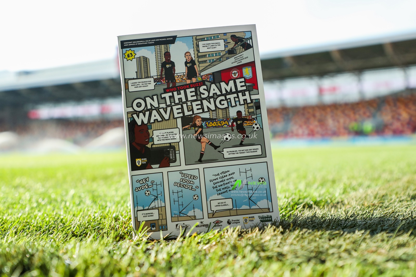A general view of the â€˜Her Game Tooâ€™ match day programme prior to the Premier League match Brentford vs Aston Villa at The Gtech Community Stadium, London, United Kingdom, 8th March 2025

(Photo by Izzy Poles/News Images)