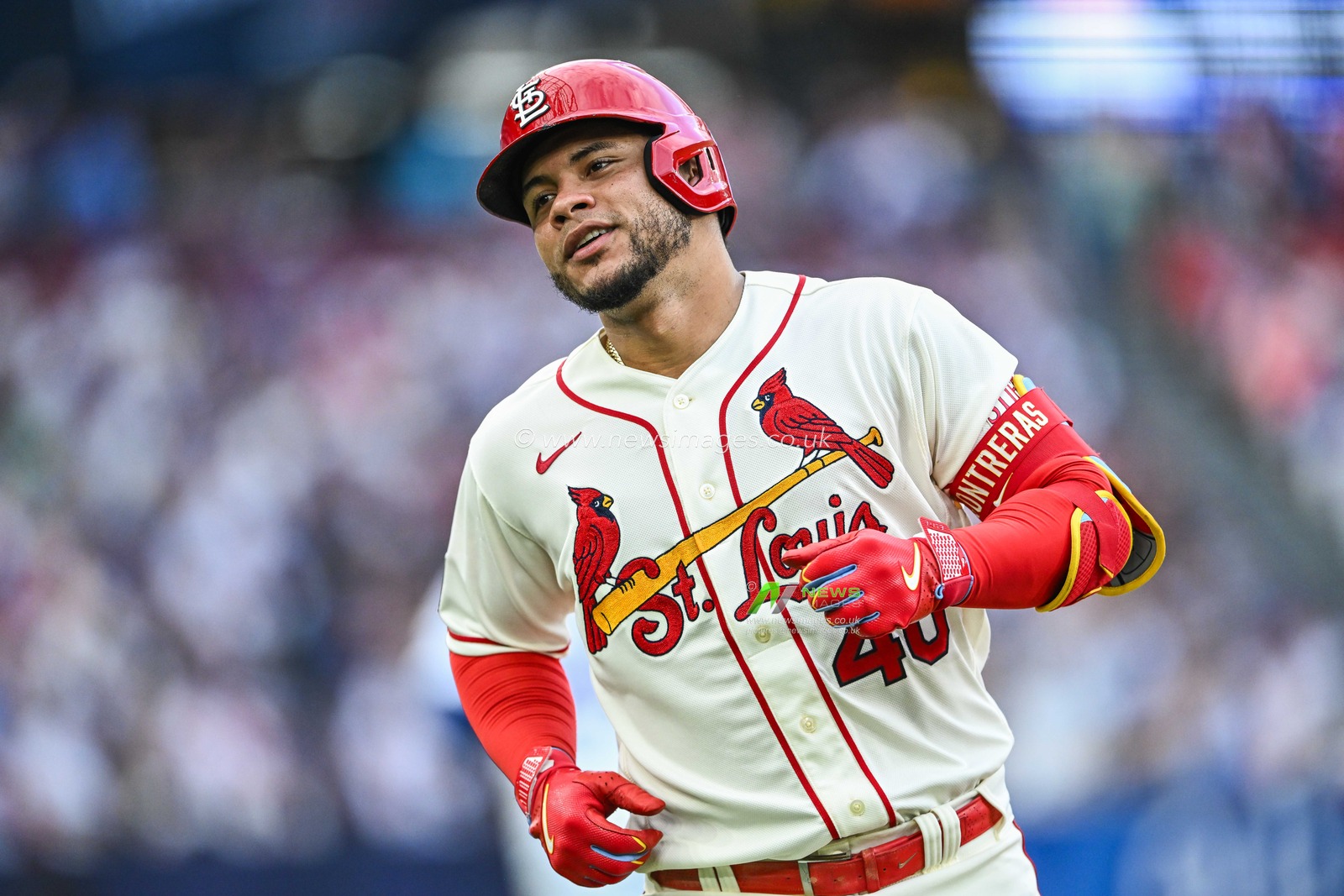 Willson Contreras #40 of the St. Louis Cardinals during the 2023 MLB London Series match St. Louis Cardinals vs Chicago Cubs at London Stadium, London, United Kingdom, 24th June 2023

(Photo by Craig Thomas/News Images)