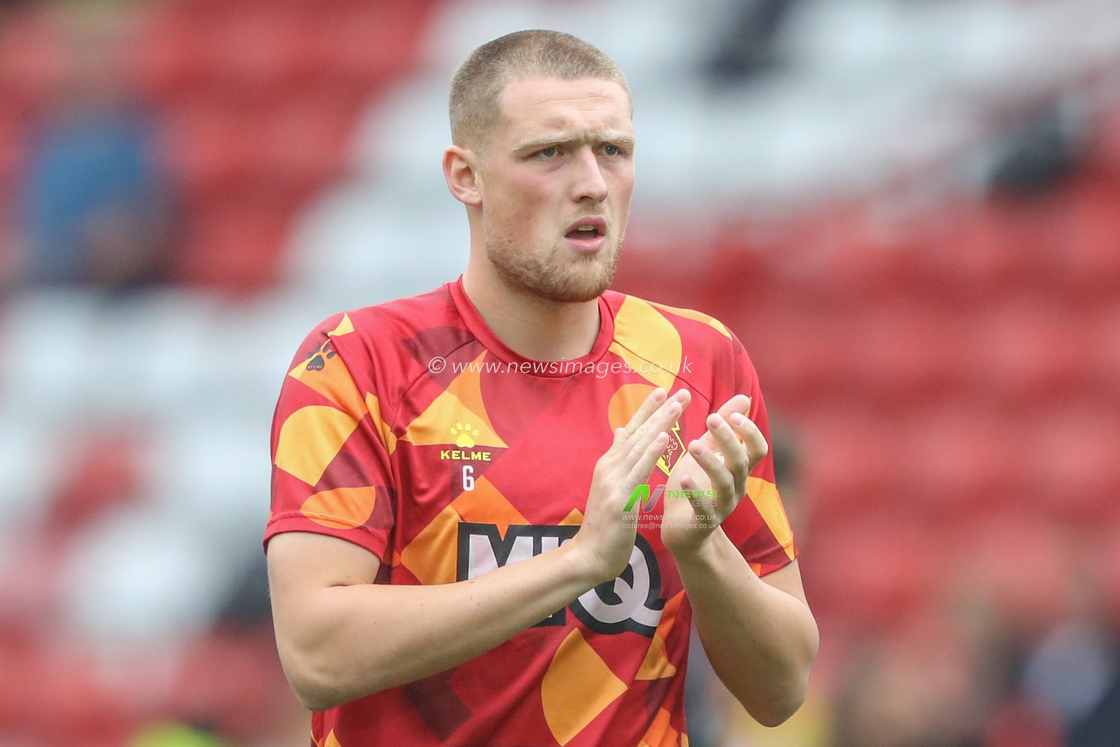 Mattie Pollock of Watford in the pregame warmup session during the Sky Bet Championship match Sheffield United vs Watford at Bramall Lane, Sheffield, United Kingdom, 1st September 2024

(Photo by Alfie Cosgrove/News Images)