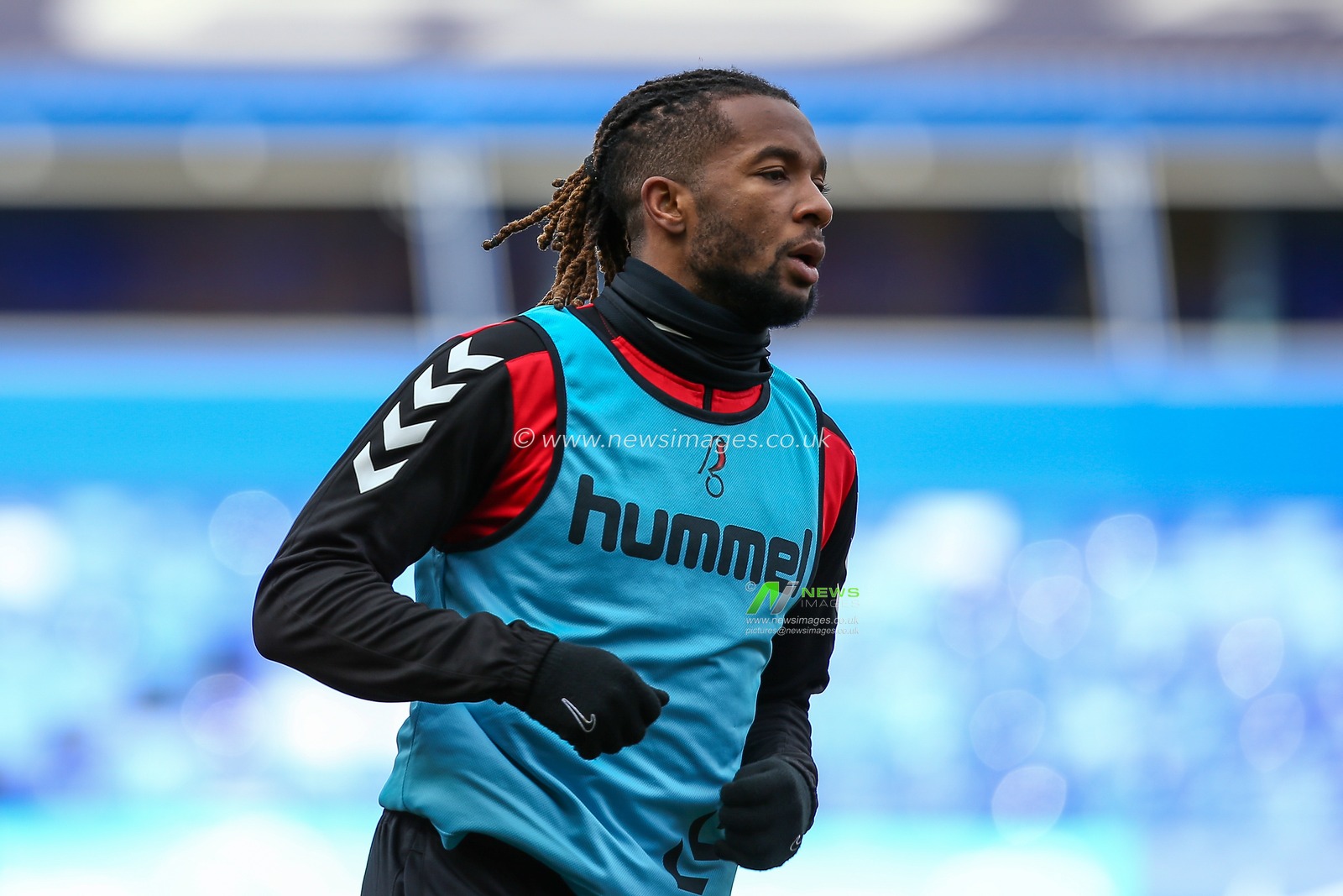 Kasey Palmer #45 of Bristol City warming up ahead of the game against Birmingham City