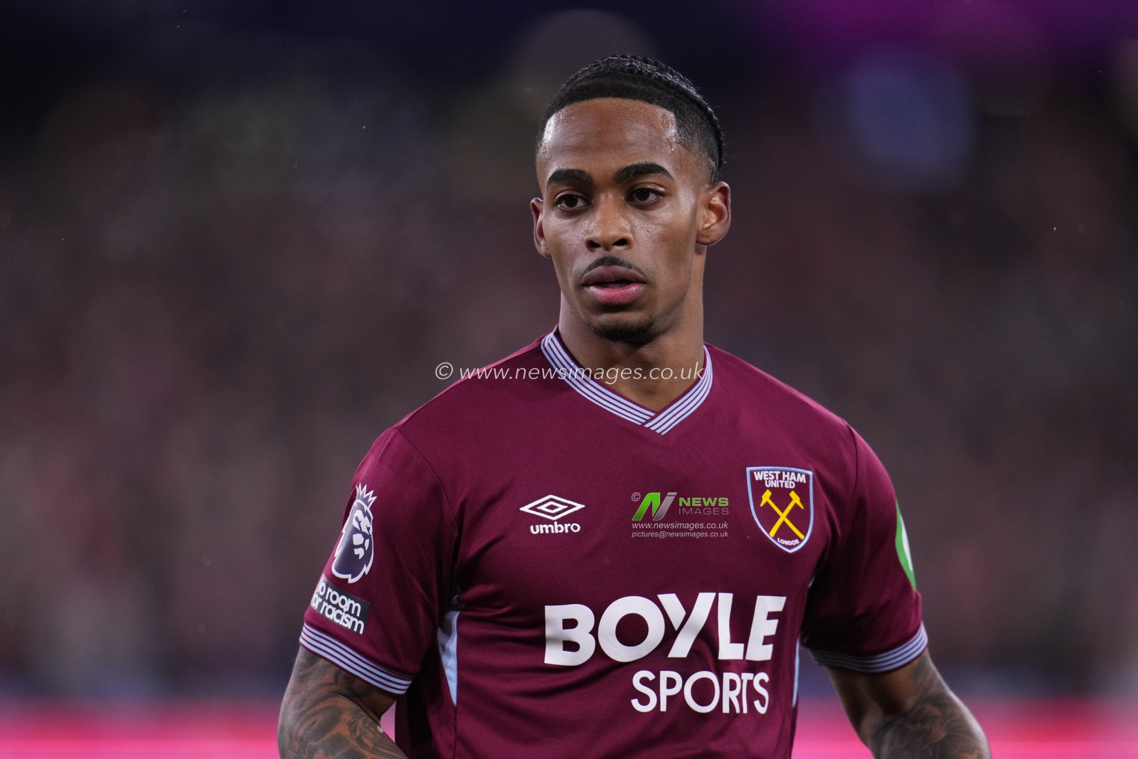 Crysencio Summerville of West Ham United during the Premier League match West Ham United vs Nottingham Forest at London Stadium, London, United Kingdom, 6th January 2026

(Photo by Harvey Murphy/News Images)

*** GER AUT SUI OUT ***
