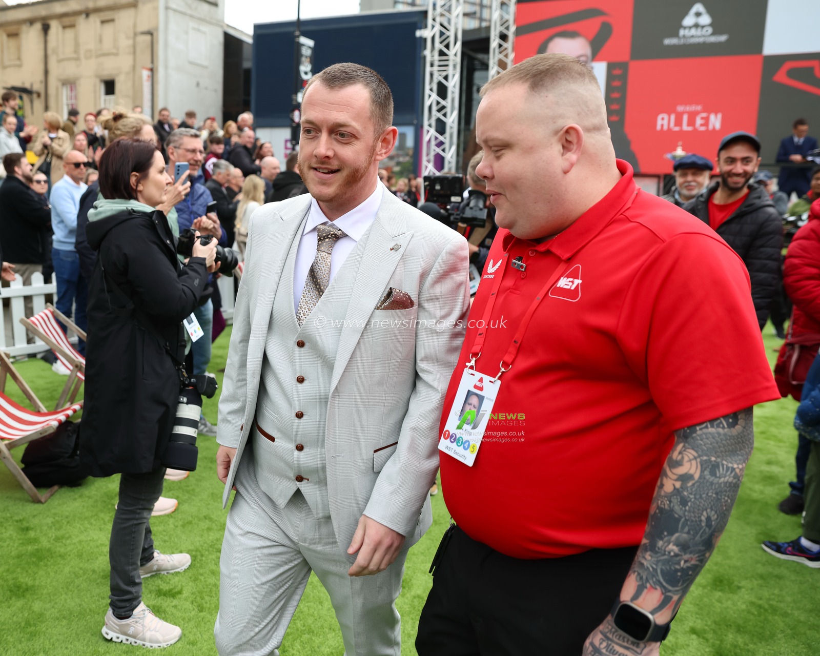 Mark Allen arrives during the 2025 Halo World Snooker Championship press conference at Crucible Theatre, Sheffield, United Kingdom, 18th April 2025

(Photo by Alex Roebuck/News Images)