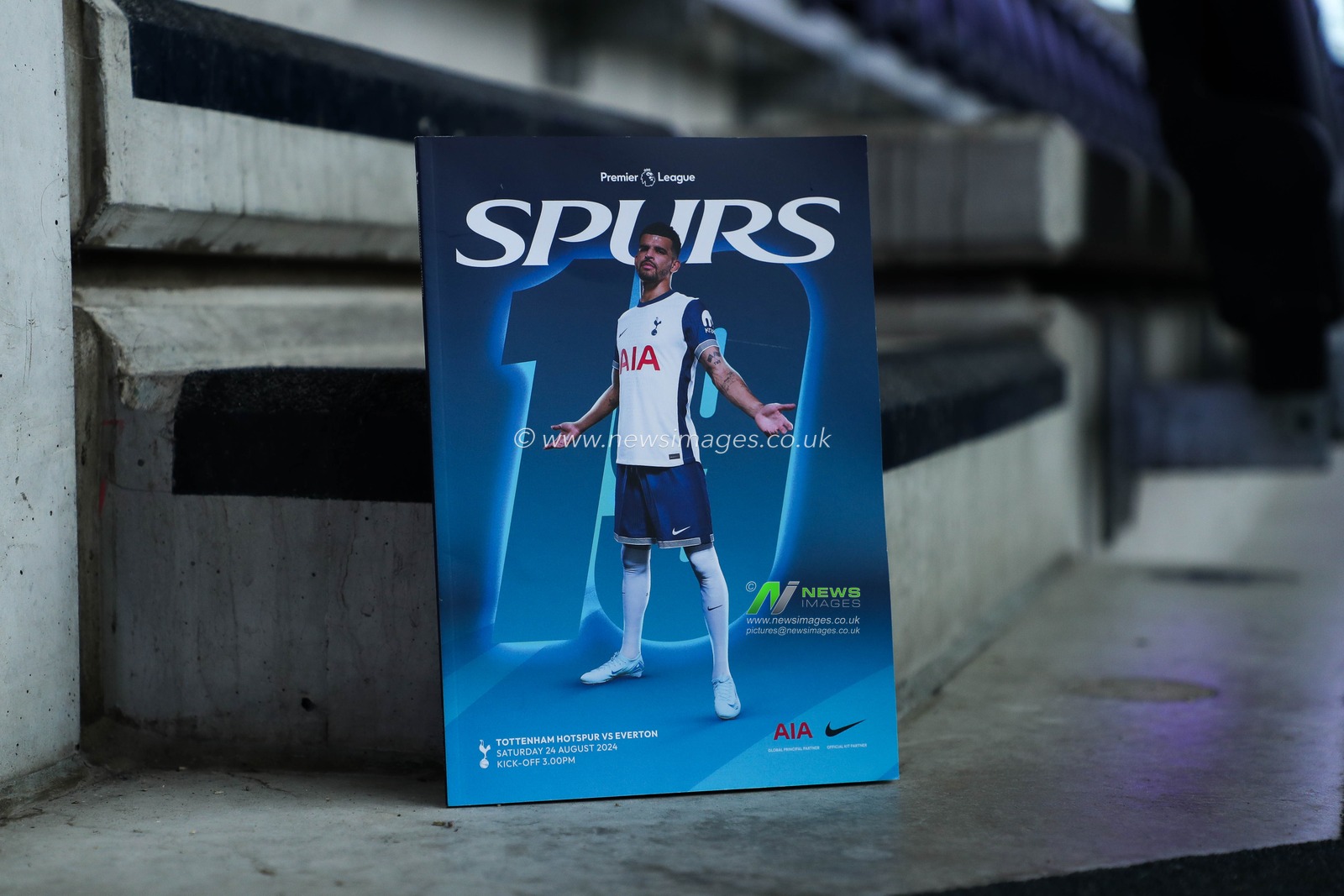 A detailed view of the match programme prior to the Premier League match Tottenham Hotspur vs Everton at Tottenham Hotspur Stadium, London, United Kingdom, 24th August 2024

(Photo by Izzy Poles/News Images)