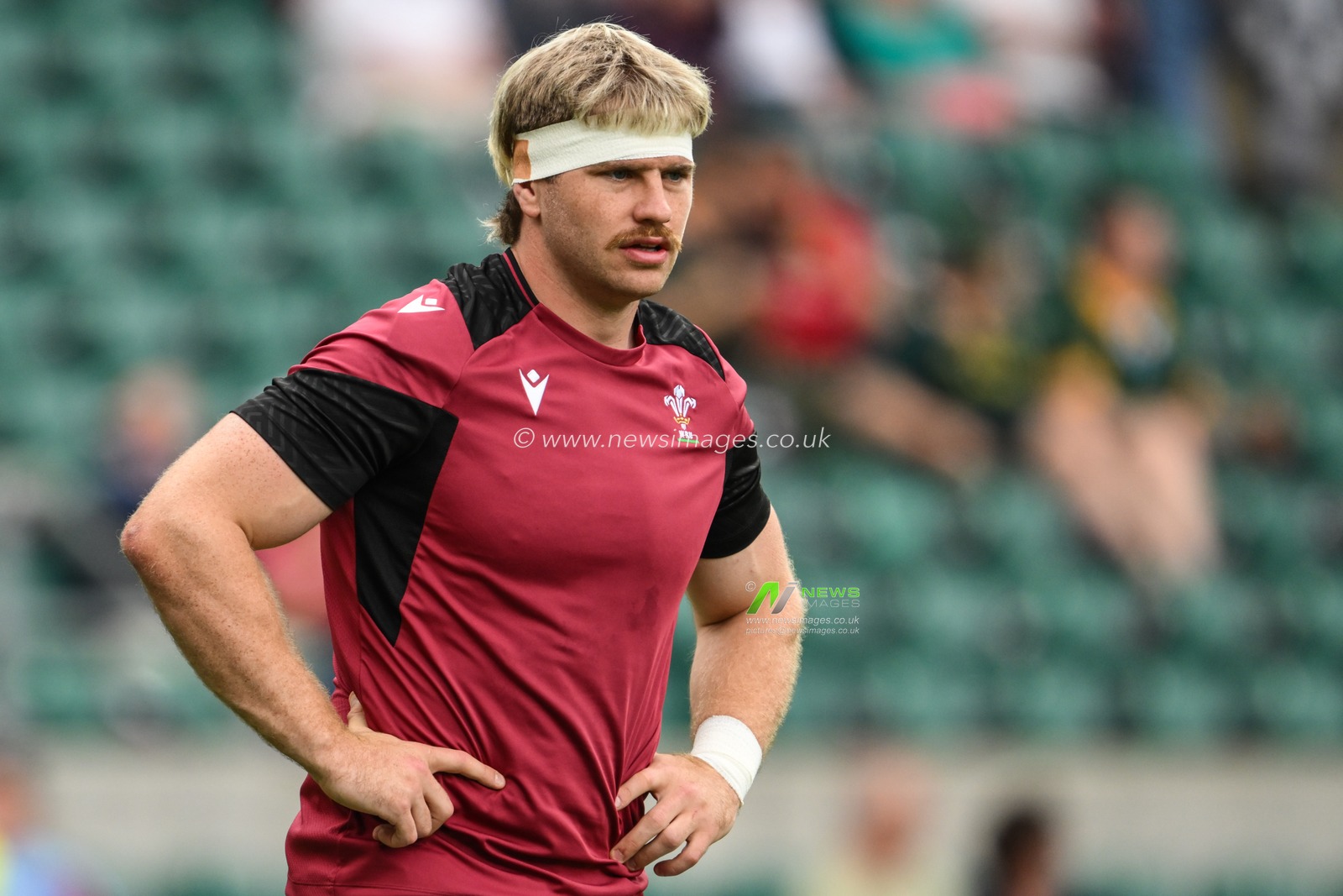 Aaron Wainwright of Wales during the pre-game warm up ahead of the Qatar Airways Cup match South Africa vs Wales at Twickenham Stadium, Twickenham, United Kingdom, 22nd June 2024

(Photo by Craig Thomas/News Images)