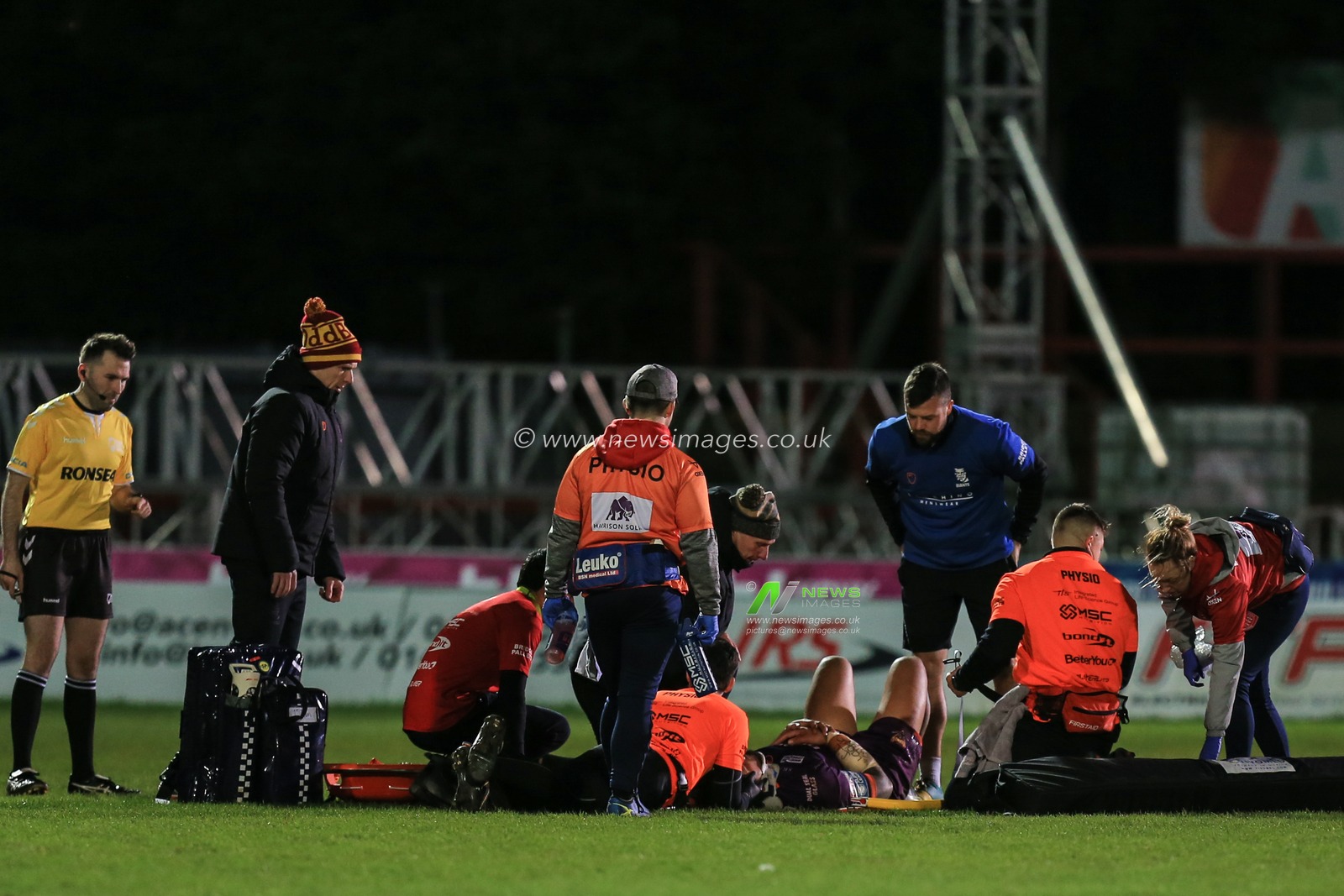 21st February 2020, Hull College Craven Park, Kingston upon Hull, England; Betfred Super League, Hull Kingston Rovers v Huddersfield Giants : James Gavet (8) of Huddersfield Giants lies injured on the floor and was eventually stretched off the pitch