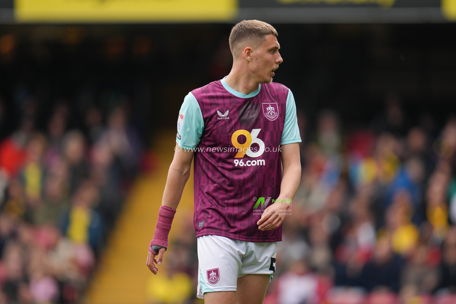 Maxime EstÃ¨ve of Burnley during the Sky Bet Championship match Watford vs Burnley at Vicarage Road, Watford, United Kingdom, 18th April 2025

(Photo by Harvey Murphy/News Images)
