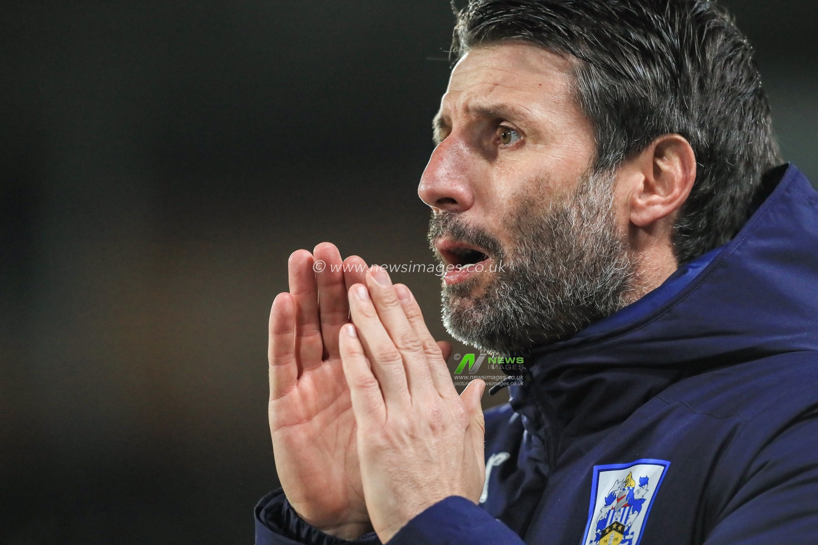 28th January 2020, KC Stadium, Kingston upon Hull, England; Sky Bet Championship, Hull City v Huddersfield Town : Danny Cowley manager of Huddersfield Town reacts during the game