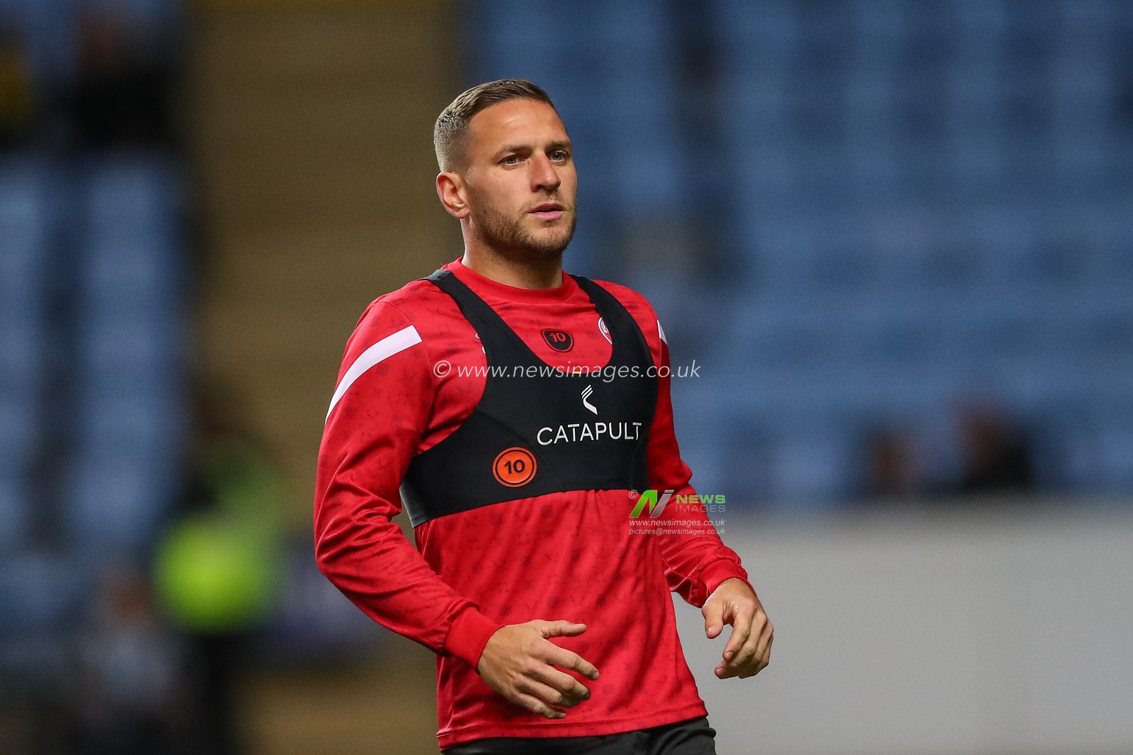 Billy Sharp #10 of Sheffield United during the pre-game warm up ahead of the Sky Bet Championship match Coventry City vs Sheffield United at Coventry Building Society Arena, Coventry, United Kingdom, 19th October 2022

(Photo by Gareth Evans/News Images)