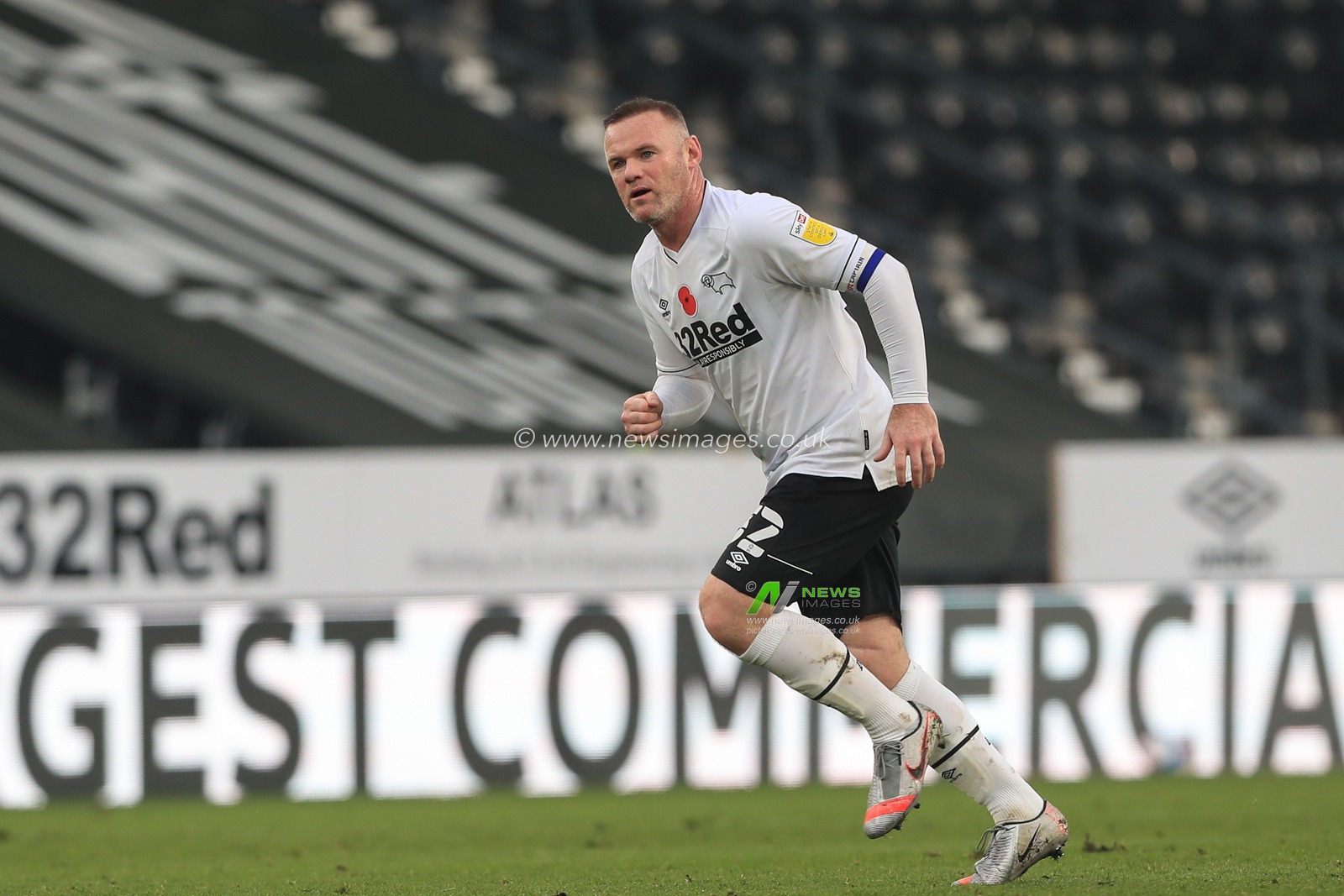 Wayne Rooney #32 of Derby County during the game