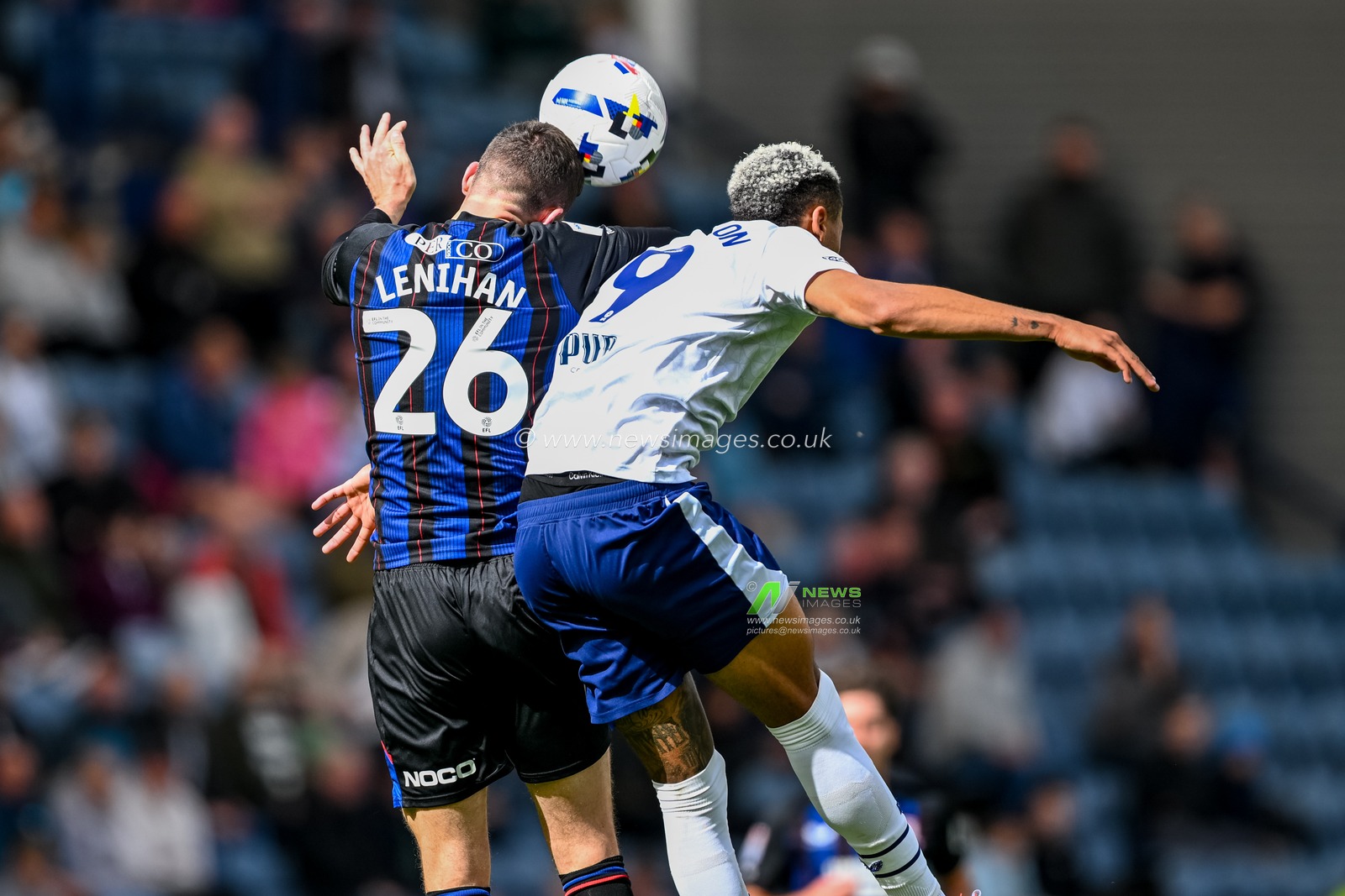 Daniel Jebbison of Preston North End  and Darragh Lenihan of Middlesbrough  compete for a header during the Sky Bet Championship match Preston North End vs Middlesbrough at Deepdale, Preston, United Kingdom, 13th September 2025

(Photo by Adam Gee/News Images)
