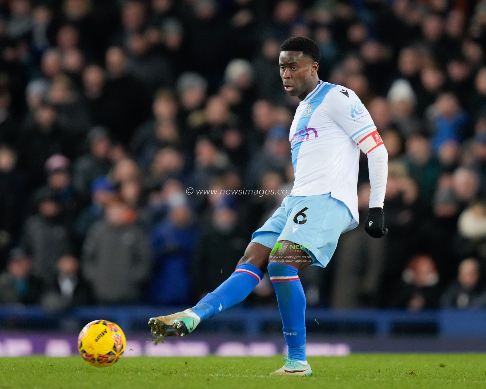 Marc GuÃ©hi of Crystal Palace passes the ball, during the Emirates FA Cup Third Round Replay match Everton vs Crystal Palace at Goodison Park, Liverpool, United Kingdom, 17th January 2024

(Photo by Steve Flynn/News Images)