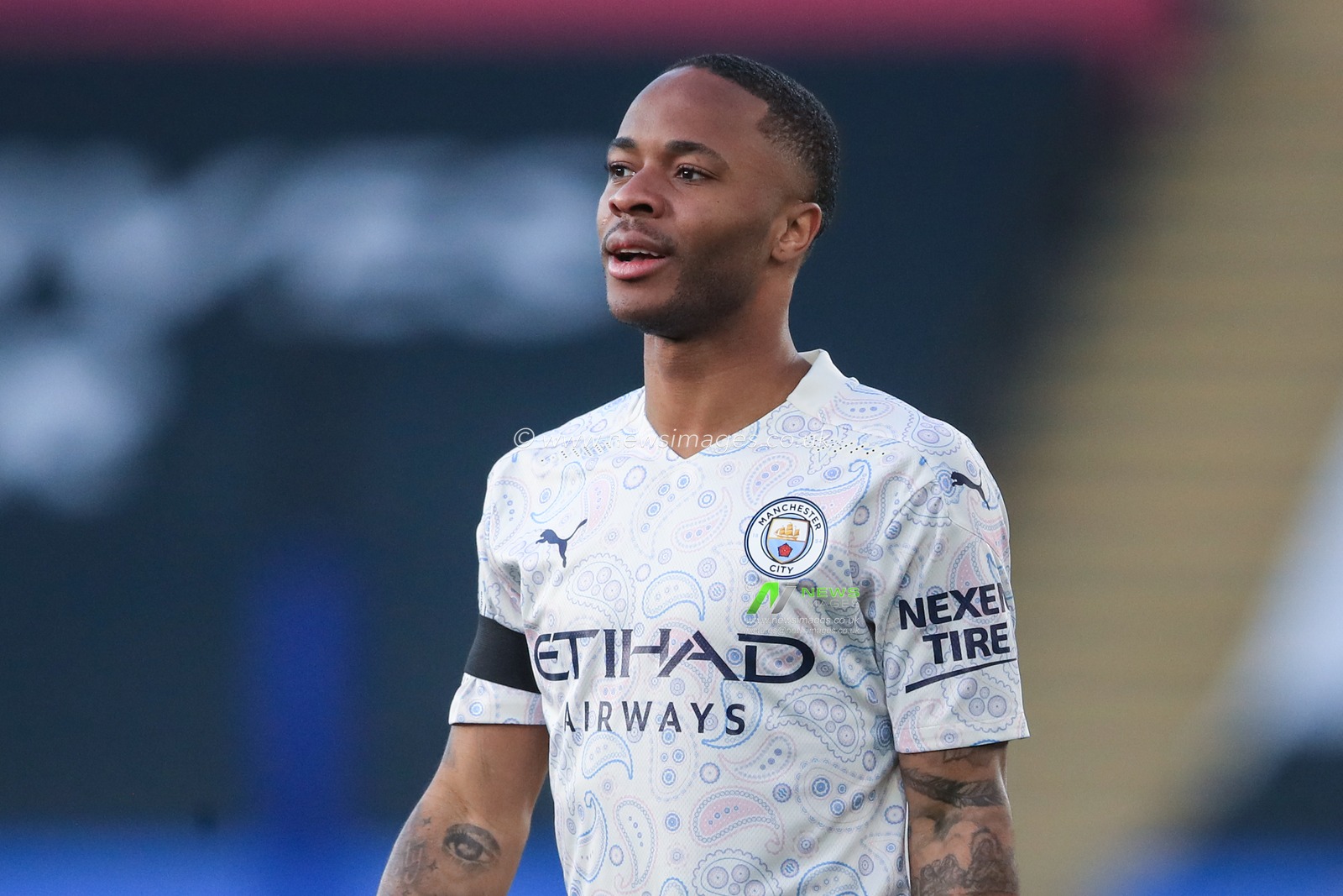 Raheem Sterling #7 of Manchester City during the game