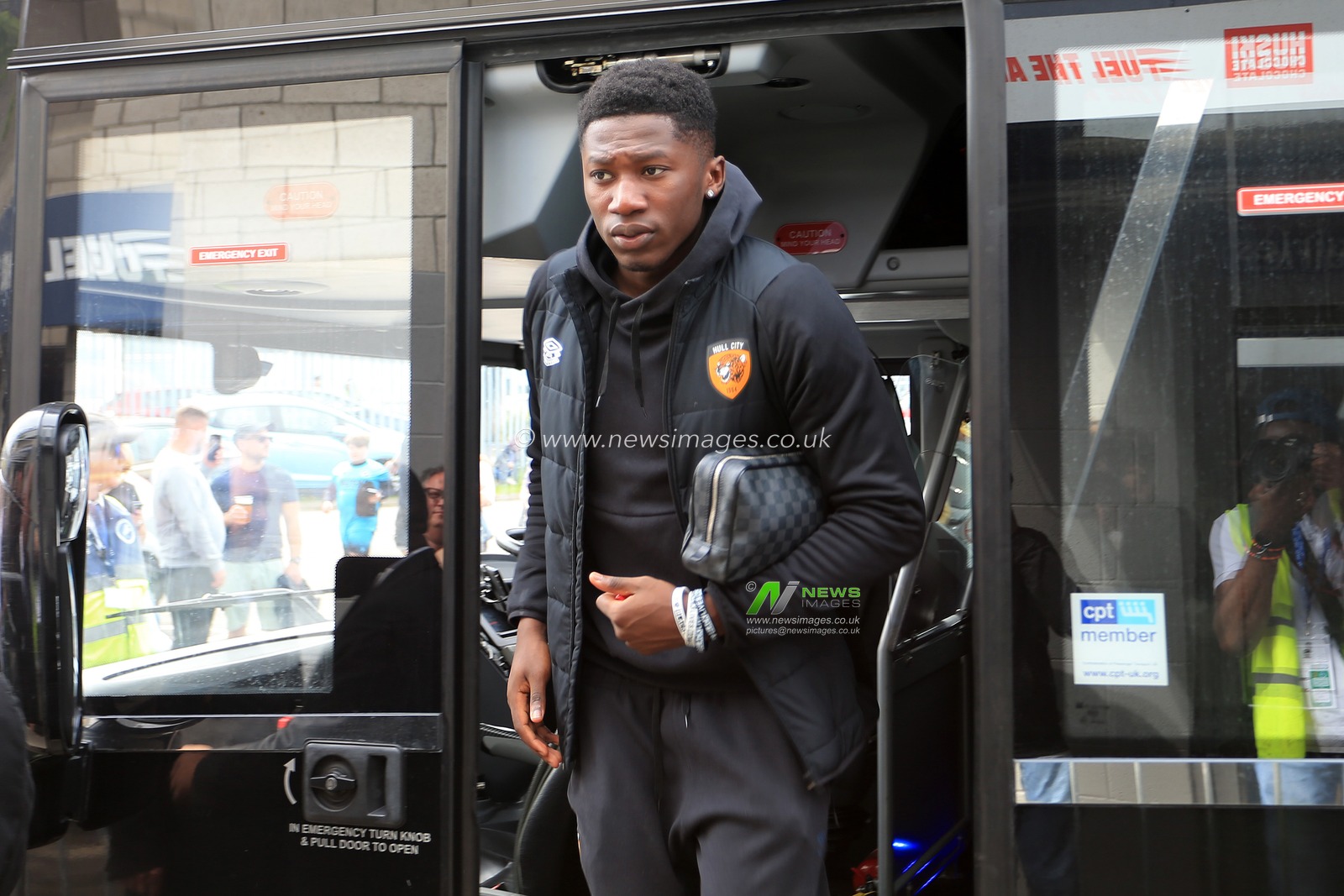 Di'Shon Bernard #24 of Hull City arrives at the stadium.