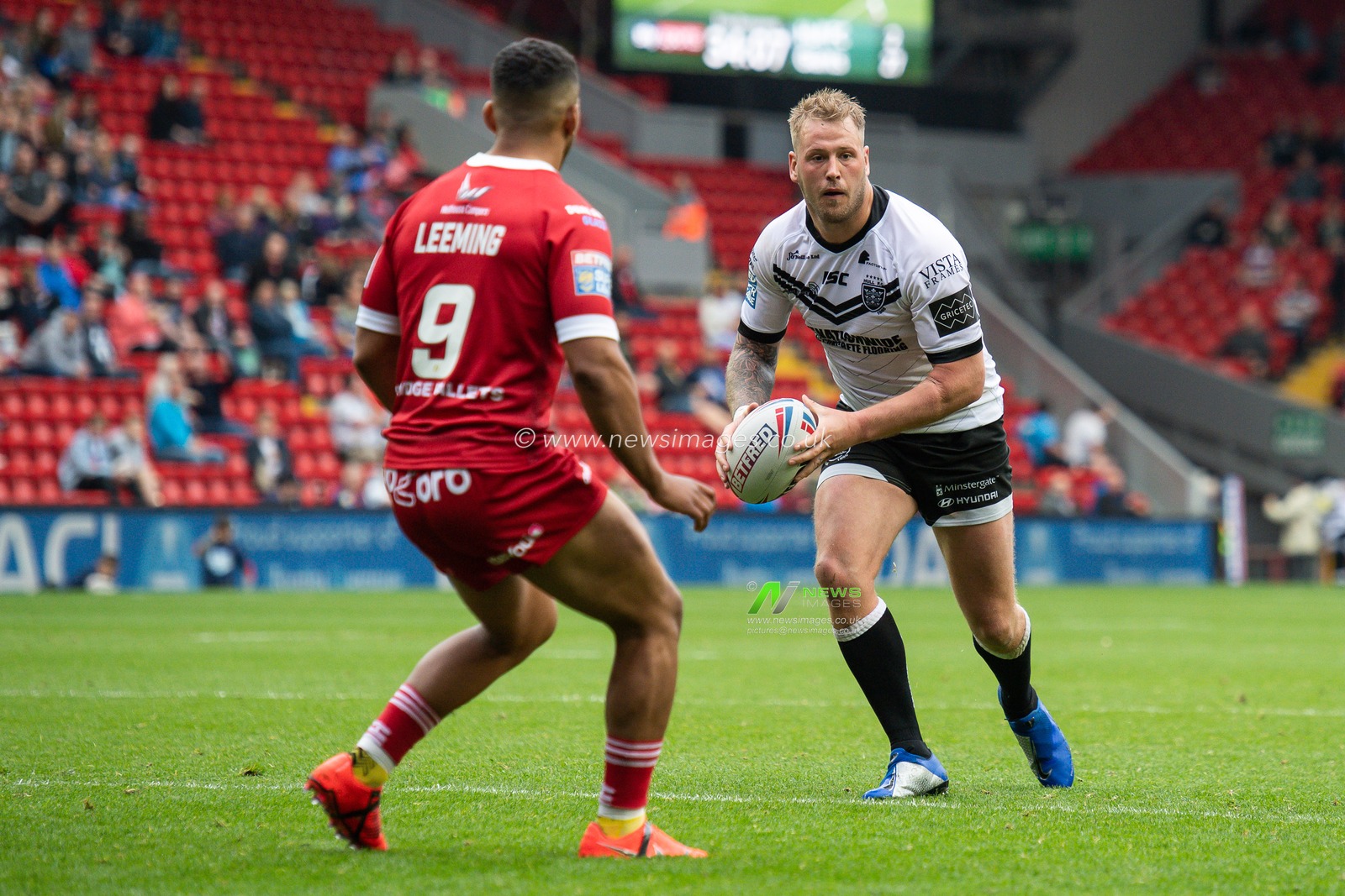 25th May 2019 , Anfield Stadium, Liverpool, England; Dacia Magic Weekend, Betfred Super League Round 16, Hull FC vs Huddersfield Giants ; Joe Westerman (13) of Hull FC in action 

Credit: Craig Thomas/News Images