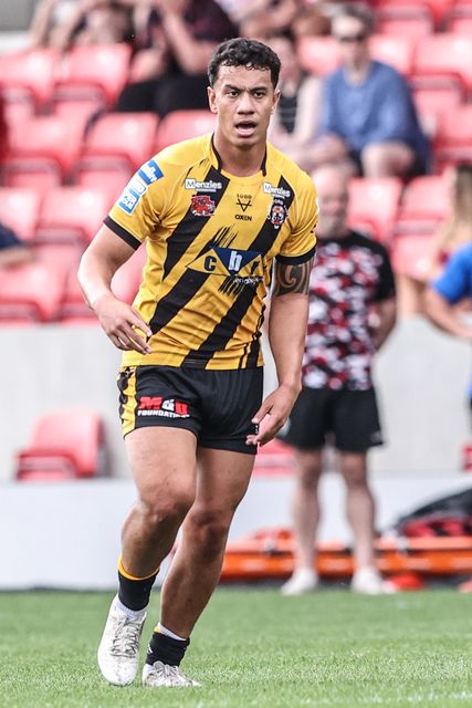 Daejarn Asi of Castleford Tigers during the Betfred Super League Round 18 match Salford Red Devils vs Castleford Tigers at Salford Community Stadium, Eccles, United Kingdom, 13th July 2025

(Photo by Alfie Cosgrove/News Images)