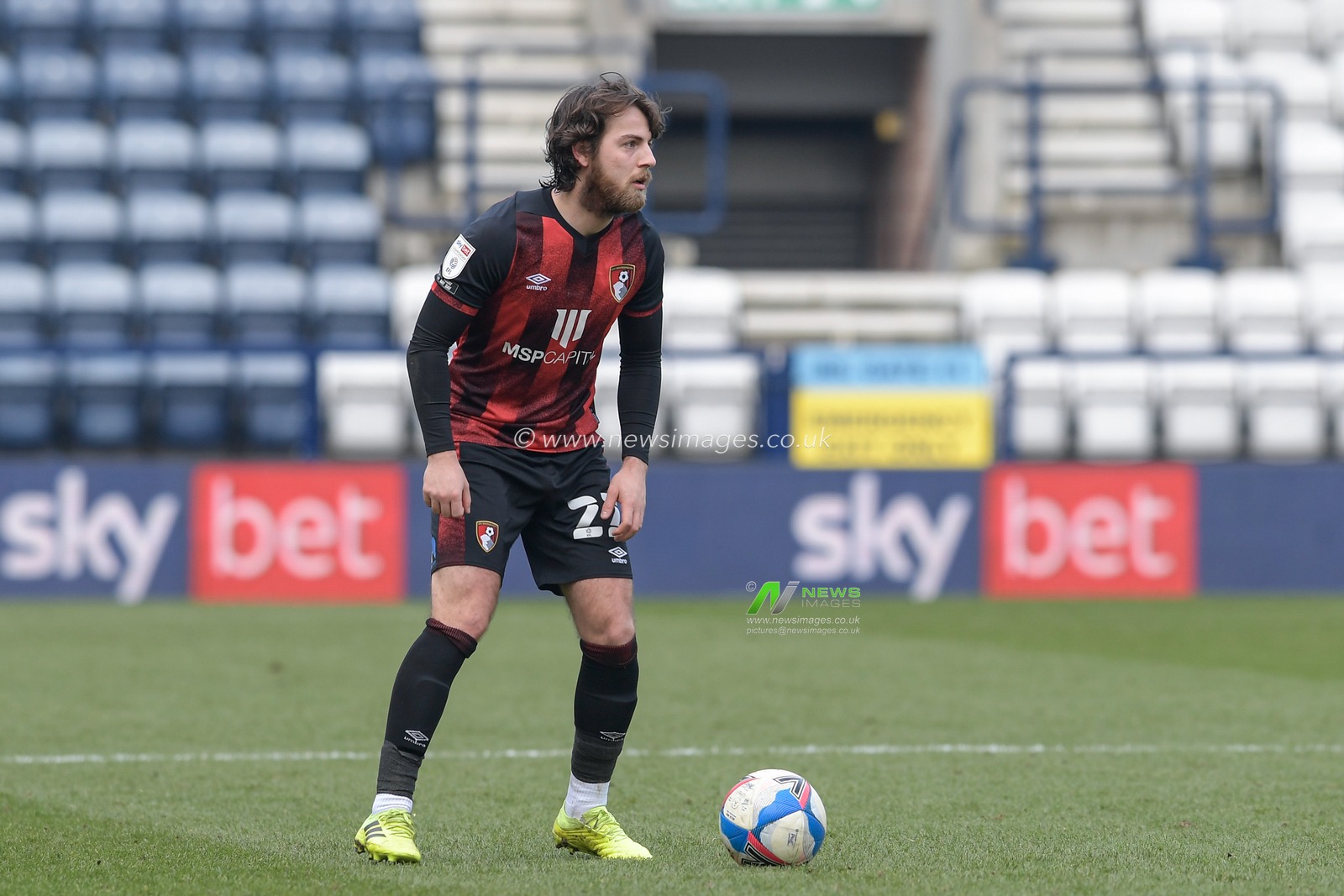 Ben Pearson #22 of Bournemouth in action during the game