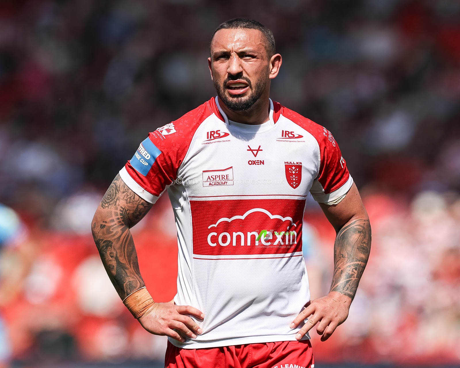 Elliot Minchella of Hull KR during the Betfred Challenge Cup Semi-Final Hull KR v Wigan Warriors at Eco-Power Stadium, Doncaster, United Kingdom, 18th May 2024

(Photo by Mark Cosgrove/News Images)