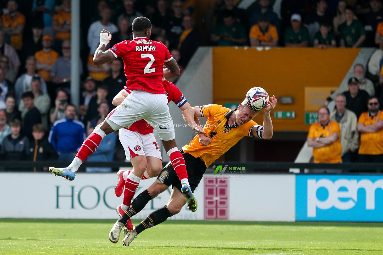 Michael Morrison of Cambridge United heads the ball during the Sky Bet League 1 match Cambridge United vs Charlton Athletic at Cledara Abbey Stadium, Cambridge, United Kingdom, 12th April 2025

(Photo by Izzy Poles/News Images)
