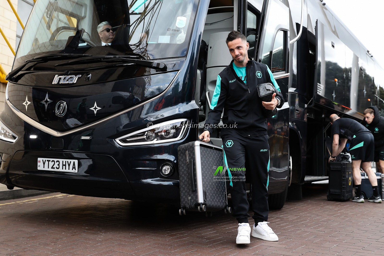 Pablo Sarabia of Wolverhampton Wanderers arrives ahead of the Premier League match Wolverhampton Wanderers vs Tottenham Hotspur at Molineux, Wolverhampton, United Kingdom, 13th April 2025

(Photo by Gareth Evans/News Images)