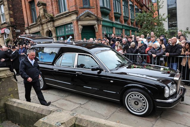 Richard John Hatton MBE’s coffin is placed in the hearse by family members after his funeral service has been conducted during Ricky Hatton' Funeral at Manchester Cathedral, Manchester, United Kingdom, 10th October 2025

(Photo by Mark Cosgrove/News Images)