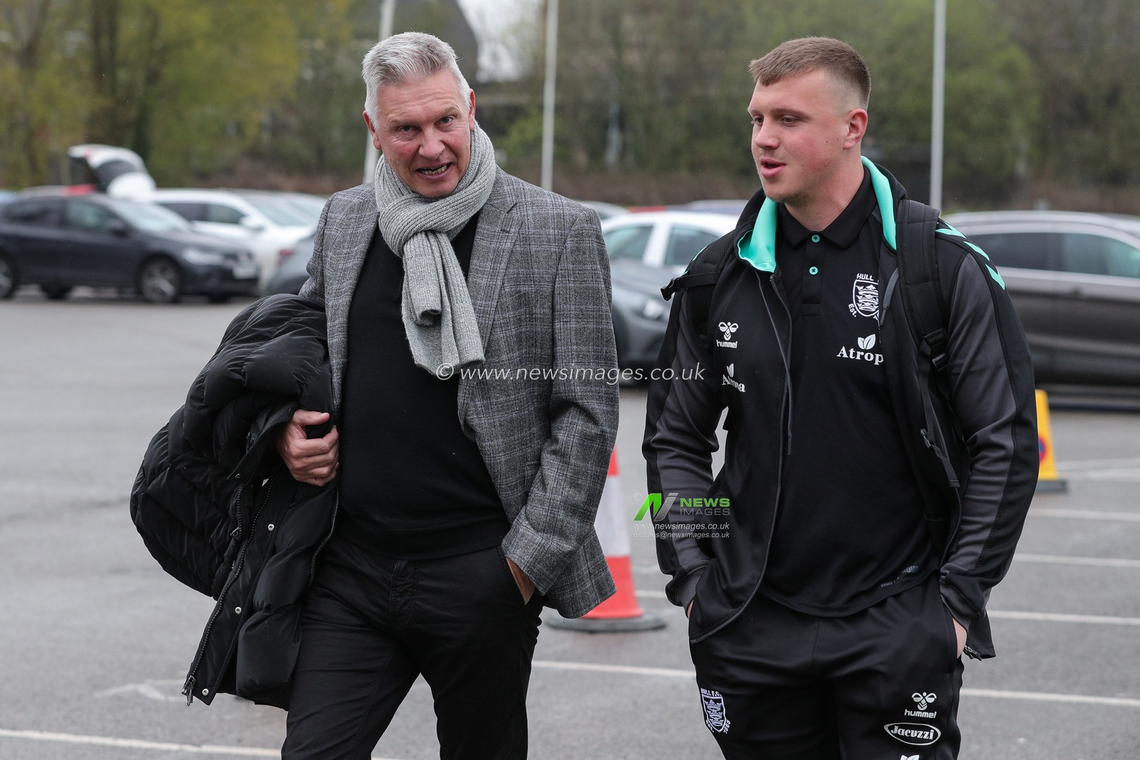 Hull FC owner Adam Pearson speaks with Jack Brown as they arrive at The MKM Stadium ahead of the Betfred Super League Round 10 match Hull FC vs Huddersfield Giants at MKM Stadium, Hull, United Kingdom, 23rd April 2023

(Photo by James Heaton/News Images)