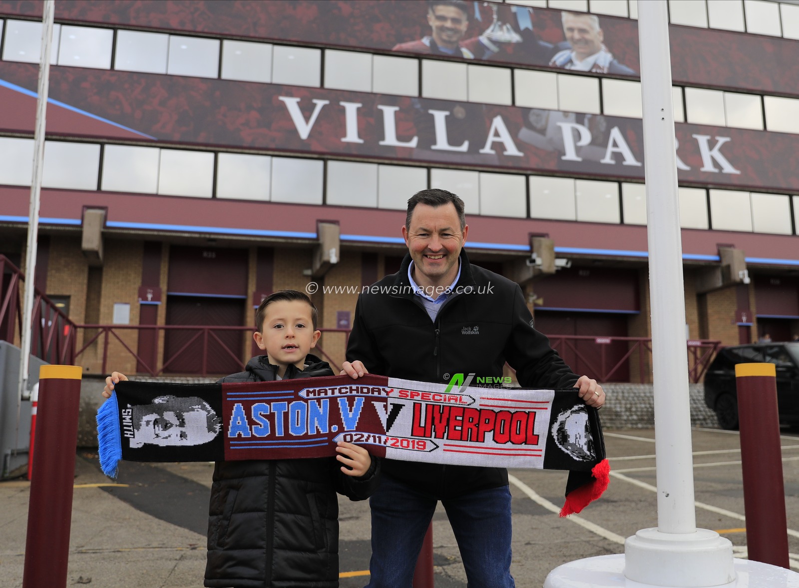 2nd November 2019, Villa Park, Birmingham, England; Premier League, Aston Villa v Liverpool : Father & son getting ready for the match

Credit: Conor Molloy/News Images
