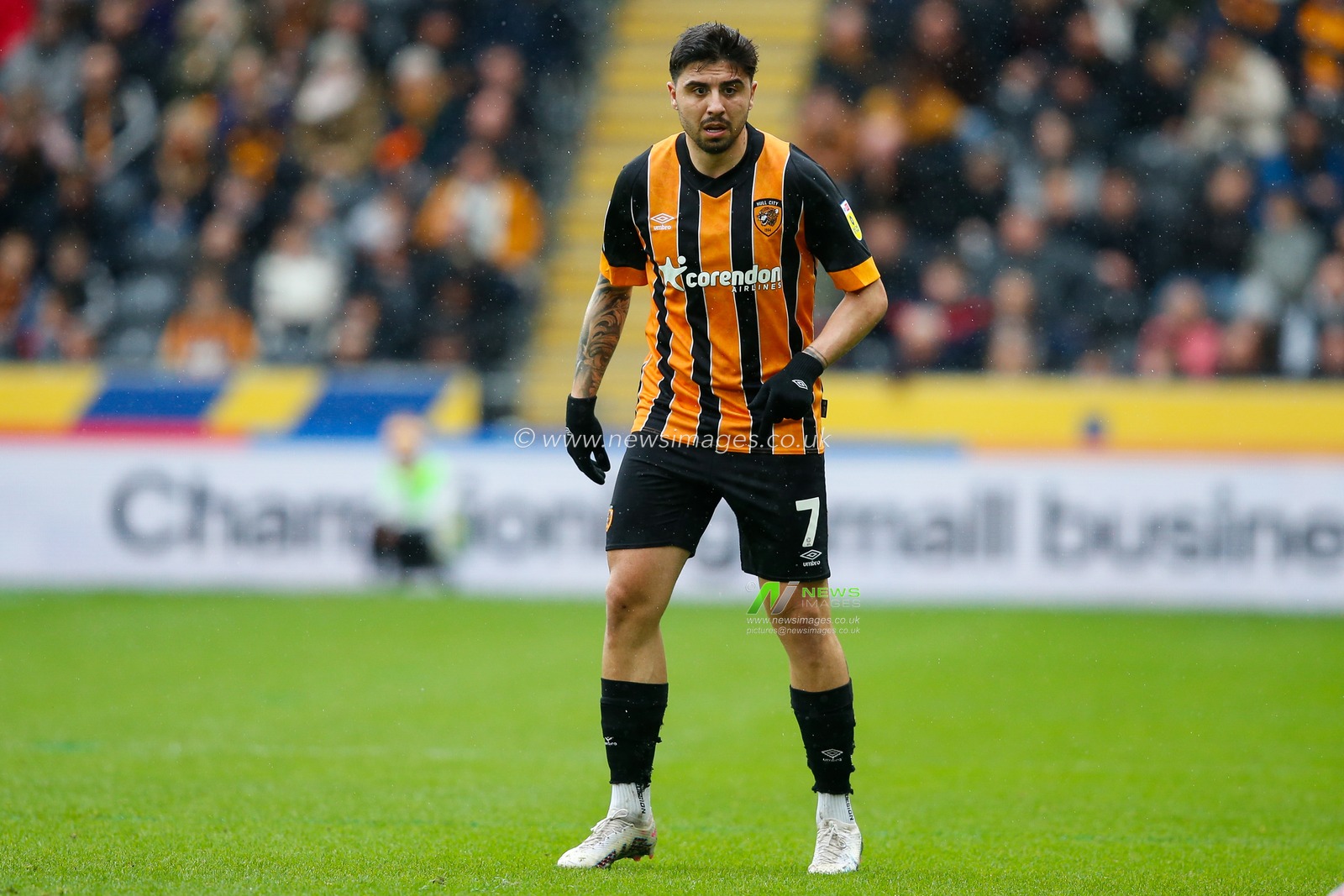 Ozan Tufan #7 of Hull City during the Sky Bet Championship match Hull City vs Millwall at MKM Stadium, Hull, United Kingdom, 10th April 2023

(Photo by Ben Early/News Images)